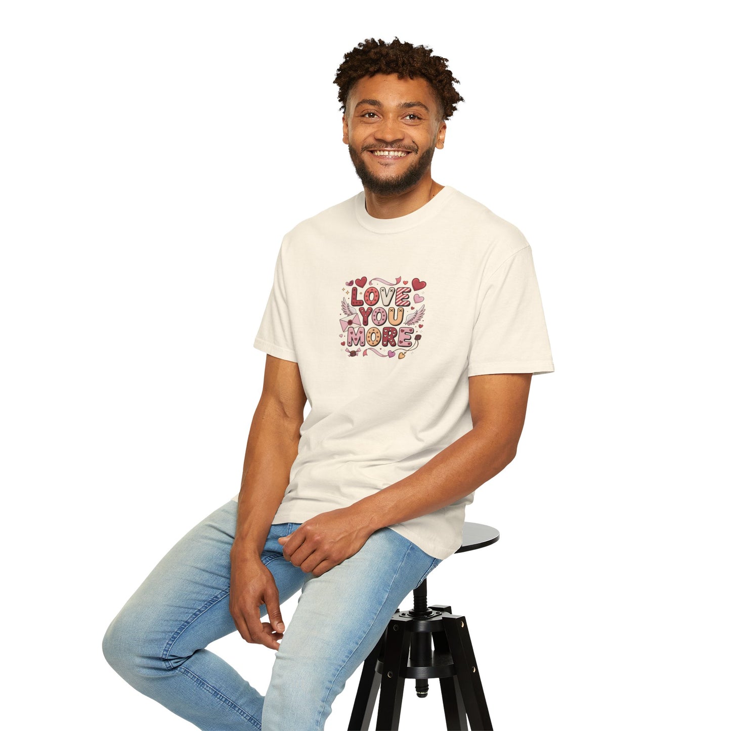 Love You More – Cute Valentine Graphic T-Shirt  - 14740