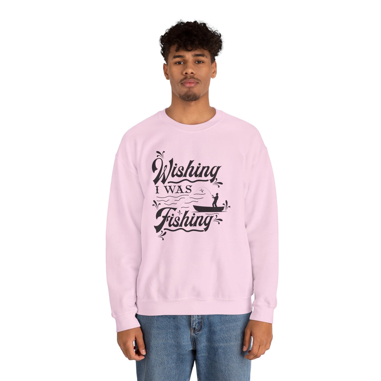 Wishing I Was Fishing - Unisex Heavy Blend™ Crewneck Sweatshirt - 12336
