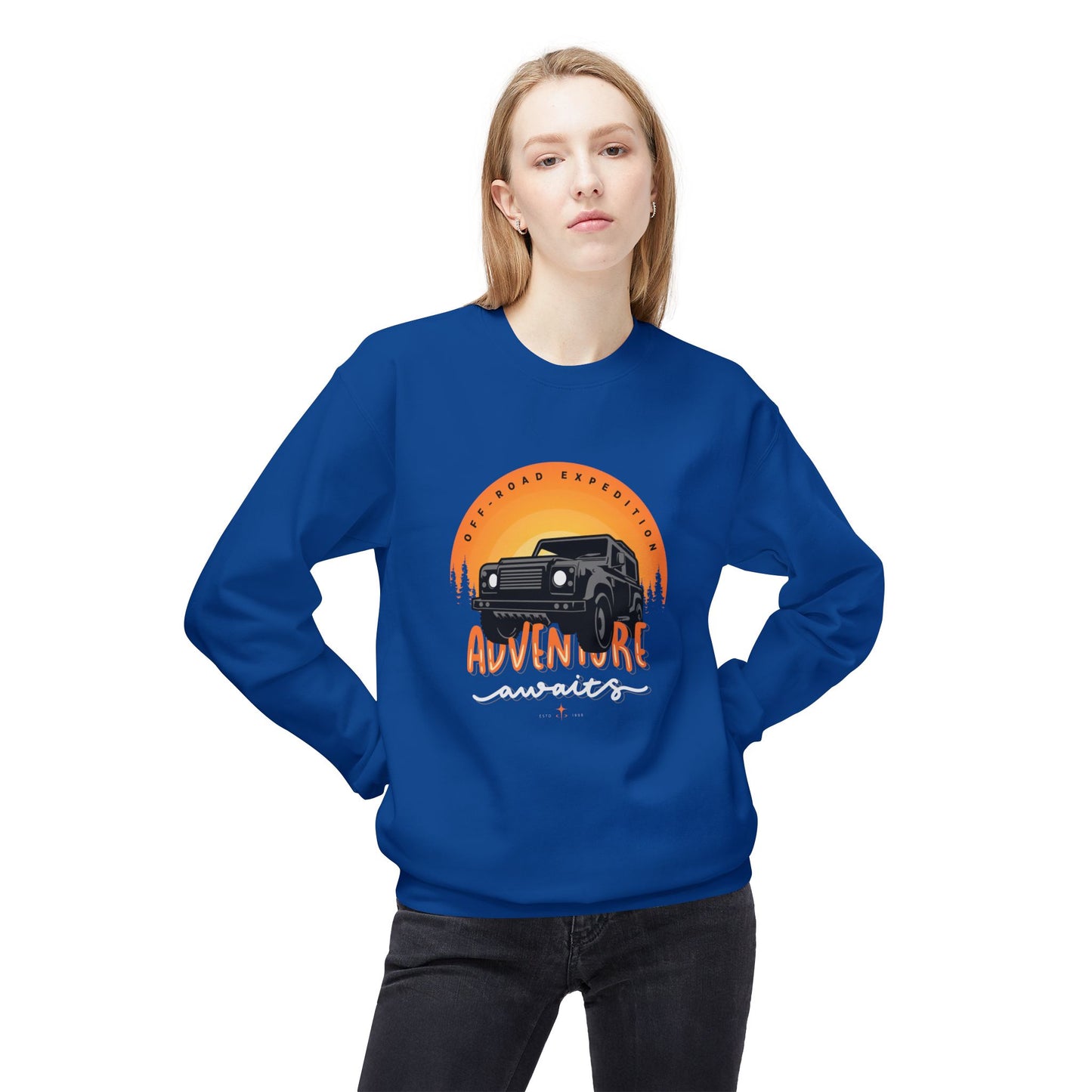 Adventure Awaits - Unisex Midweight Softstyle Fleece Crewneck Sweatshirt - 10744