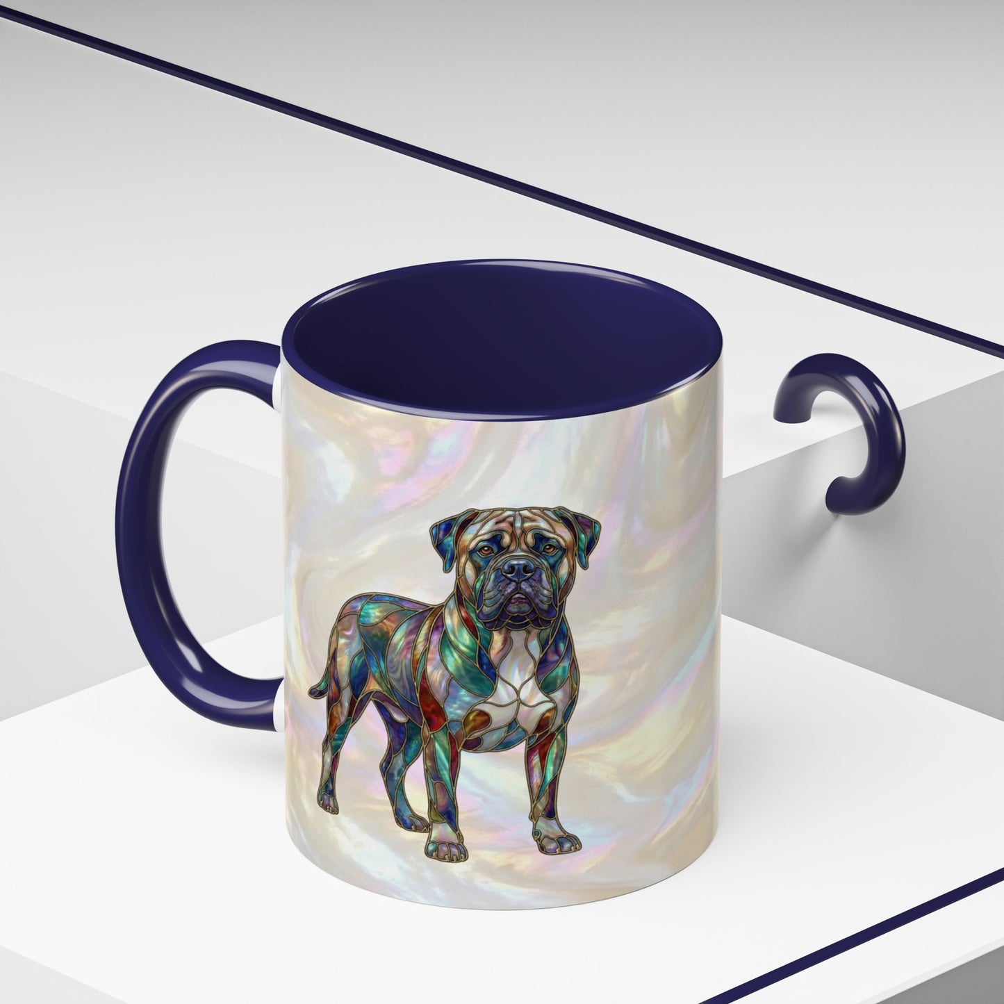 Bull Mastiff Accent Coffee Mug -Stained Glass Style (11/15oz) 14622