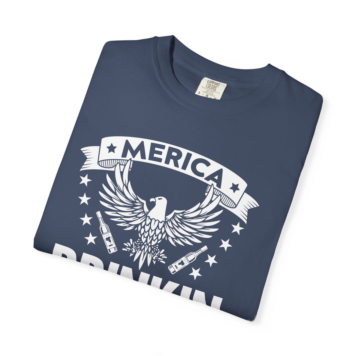 Patriotic Graphic Tee, Unisex Vintage T-shirt, Amerca Drinking Booze Shirt, Independence Day Gift, Casual Wear, Freedom Fashion - 13788