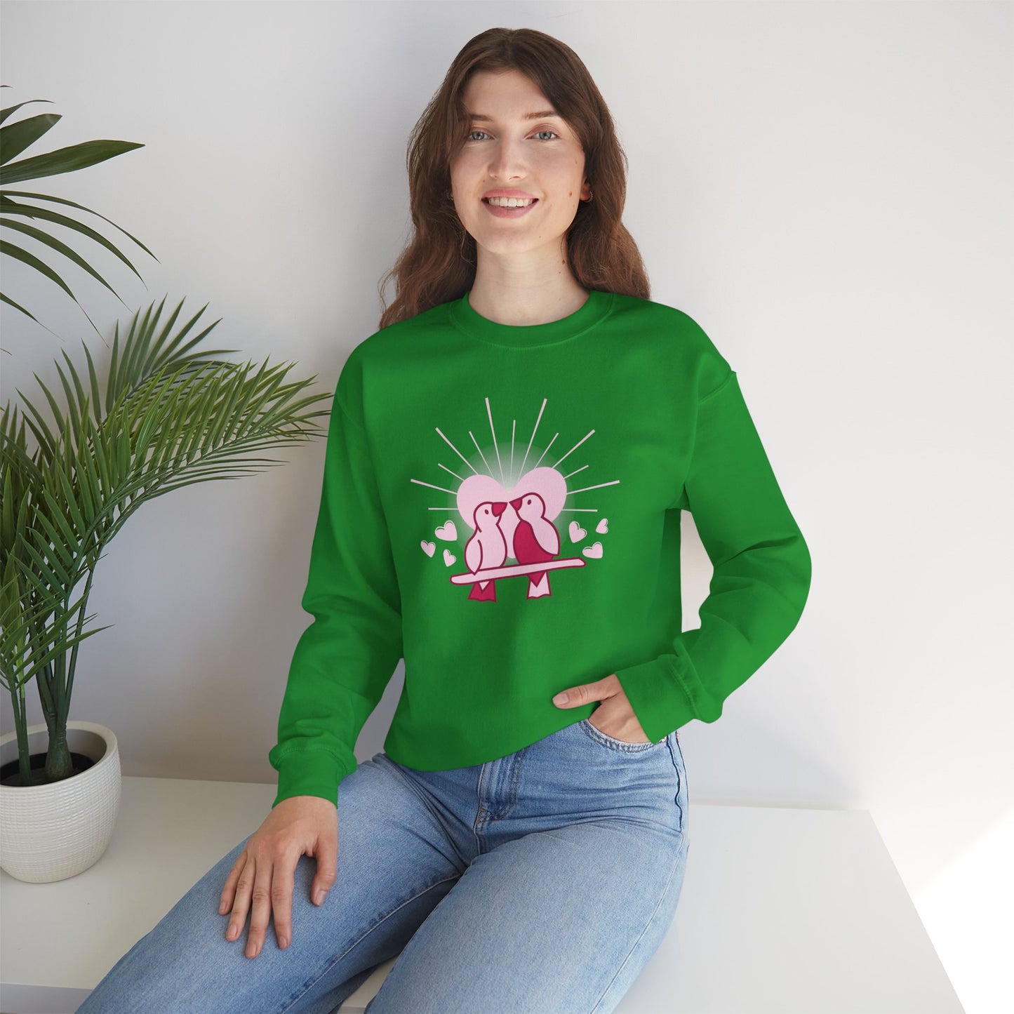 Birds In Love - Unisex Heavy Blend™ Crewneck Sweatshirt - 11555
