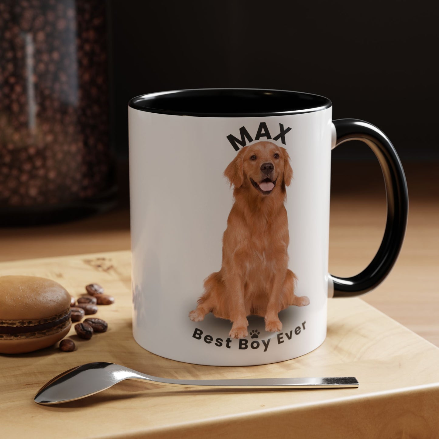 Personalized Golden Retriever Mug – Custom Dog Name “Best Boy Ever” Accent Coffee Mug | Pet Lover Gift - 14825