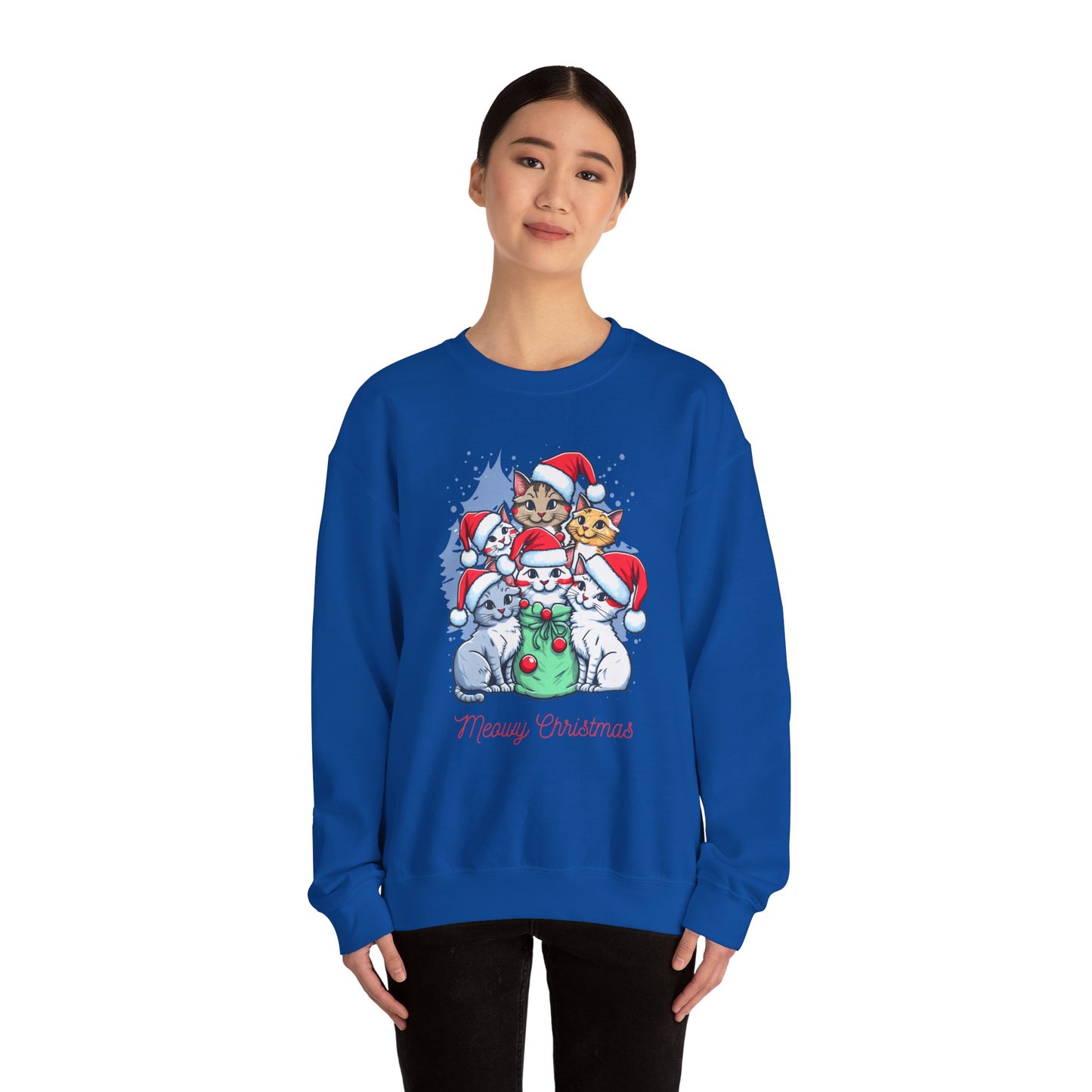 Merry Christmas, Cats - Unisex Heavy Blend™ Crewneck Sweatshirt