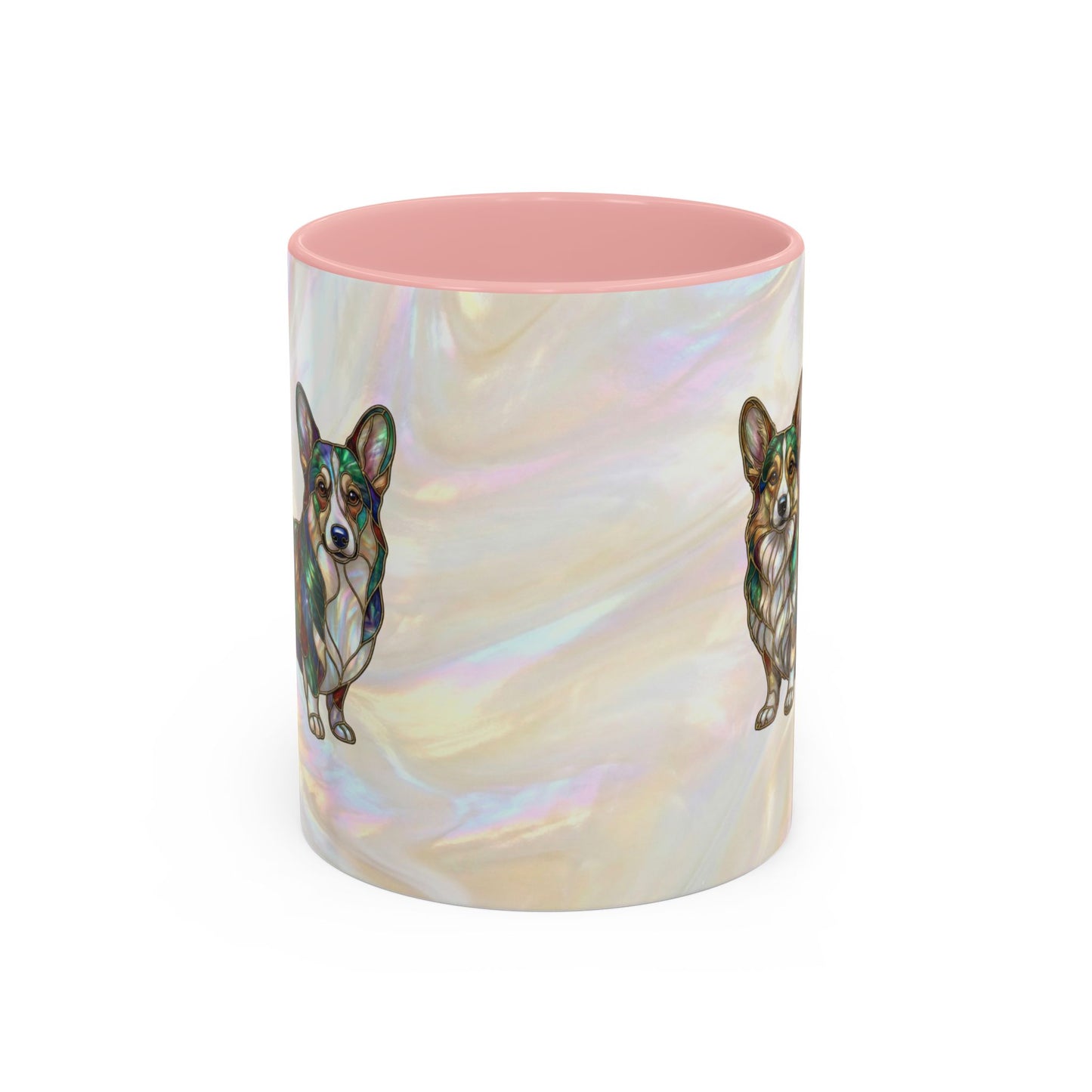 Corgi Accent Coffee Mug -Stained Glass Style (11/15oz) - 14627