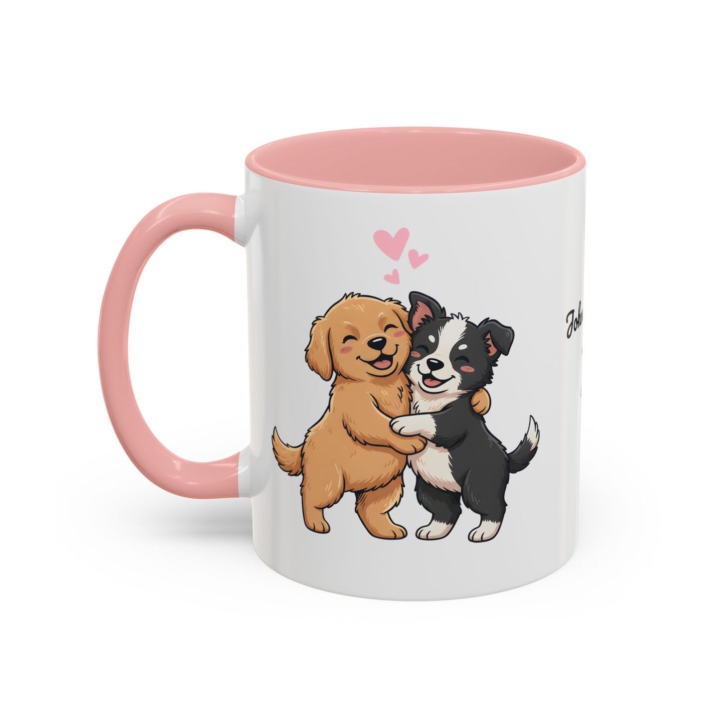 Cute Dogs Personalized Mug — Custom Names & Established Date | Couple Valentine Gift (11oz / 15oz) - 14753
