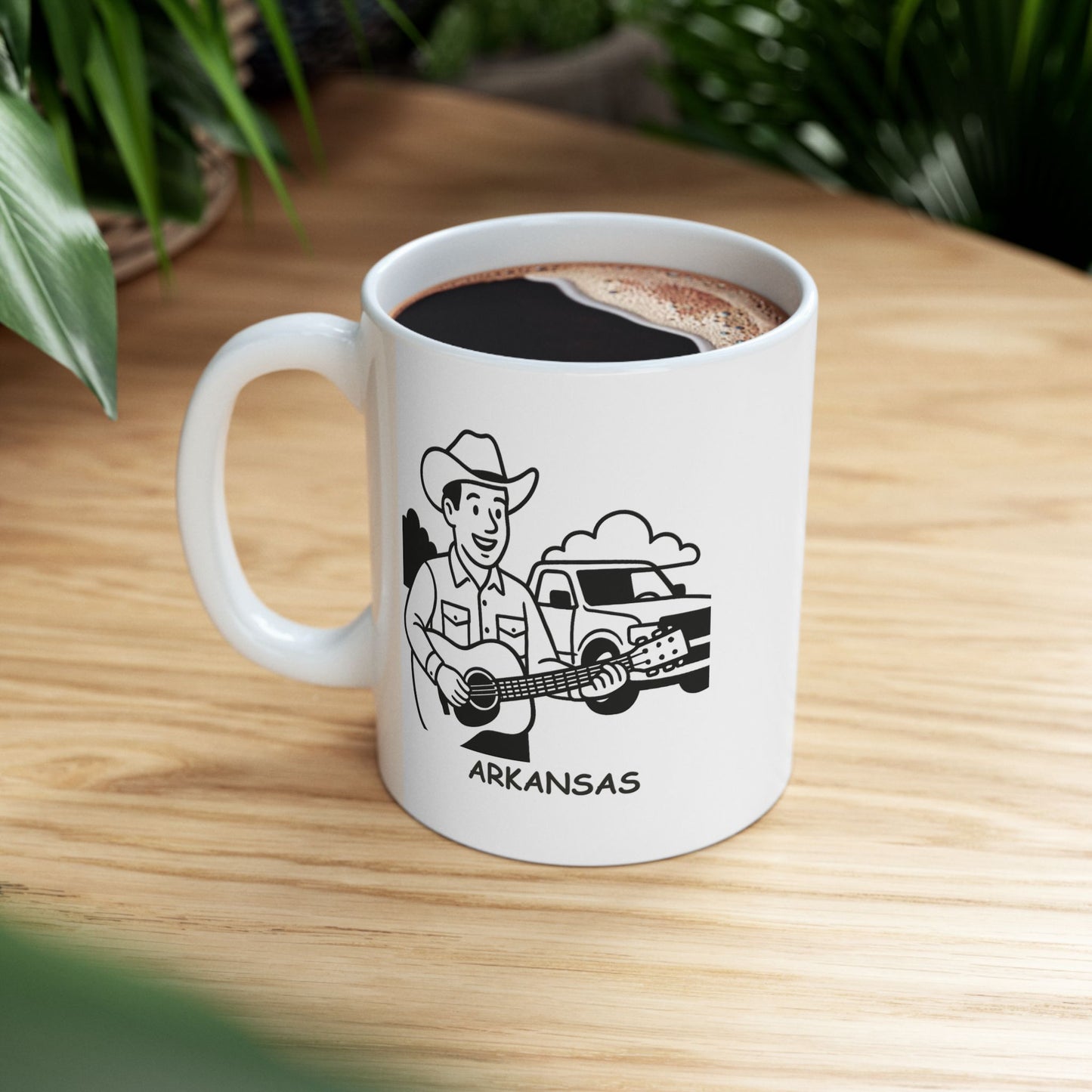"Arkansas: Where everyone’s a country music star and every car is a truck." Ceramic Coffee Mug - 13327