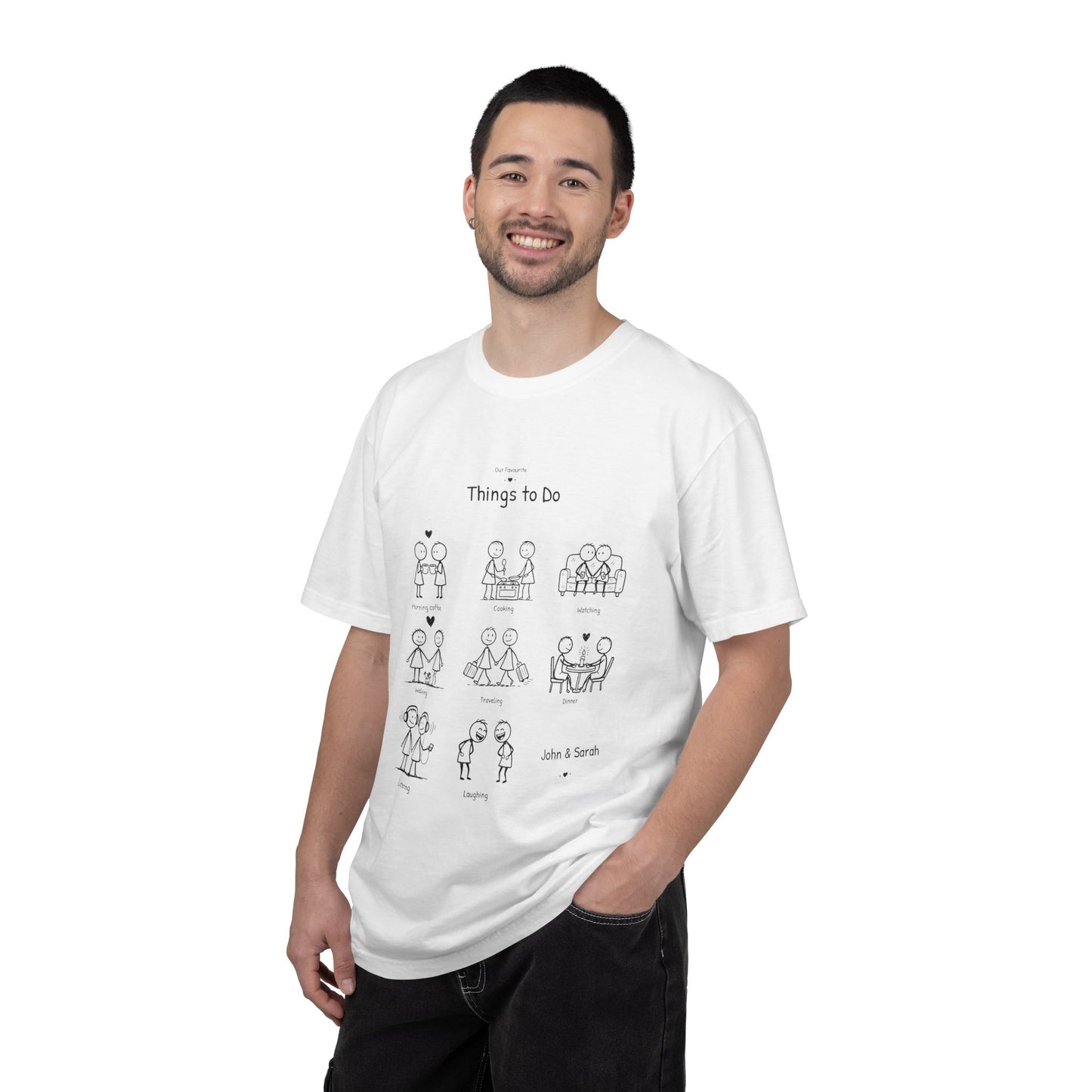 Our Favourite Things to Do Together – Personalised Valentine’s Illustration T-Shirt Gift - 14723