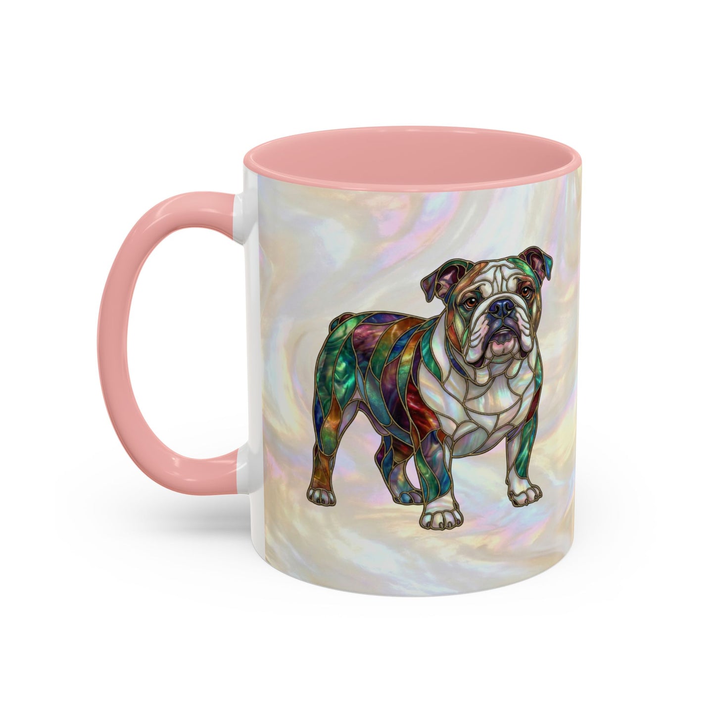English Bulldog Accent Coffee Mug -Stained Glass Style (11/15oz) - 14630