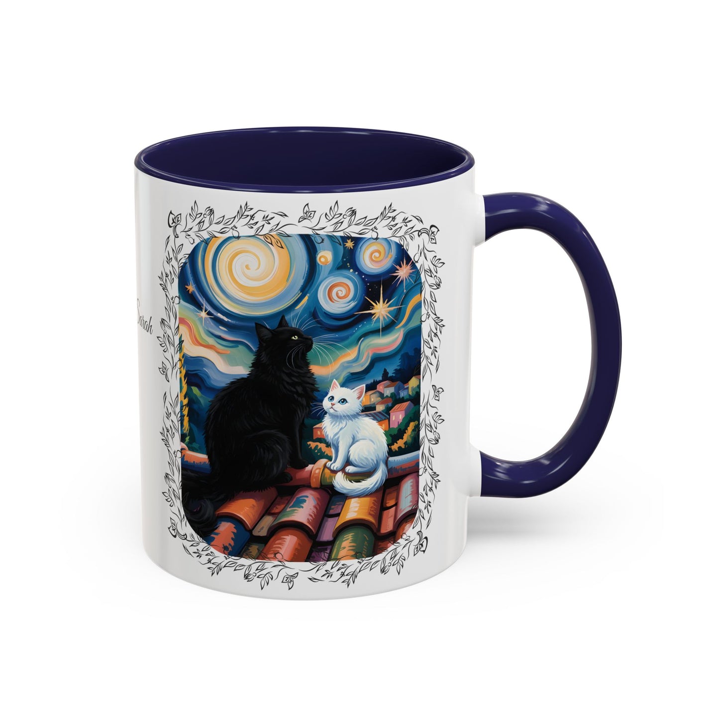 Starry Night Cats Coffee Mug – Van Gogh Inspired Cat Art | Cat Lovers Gift (11oz / 15oz) - 14758