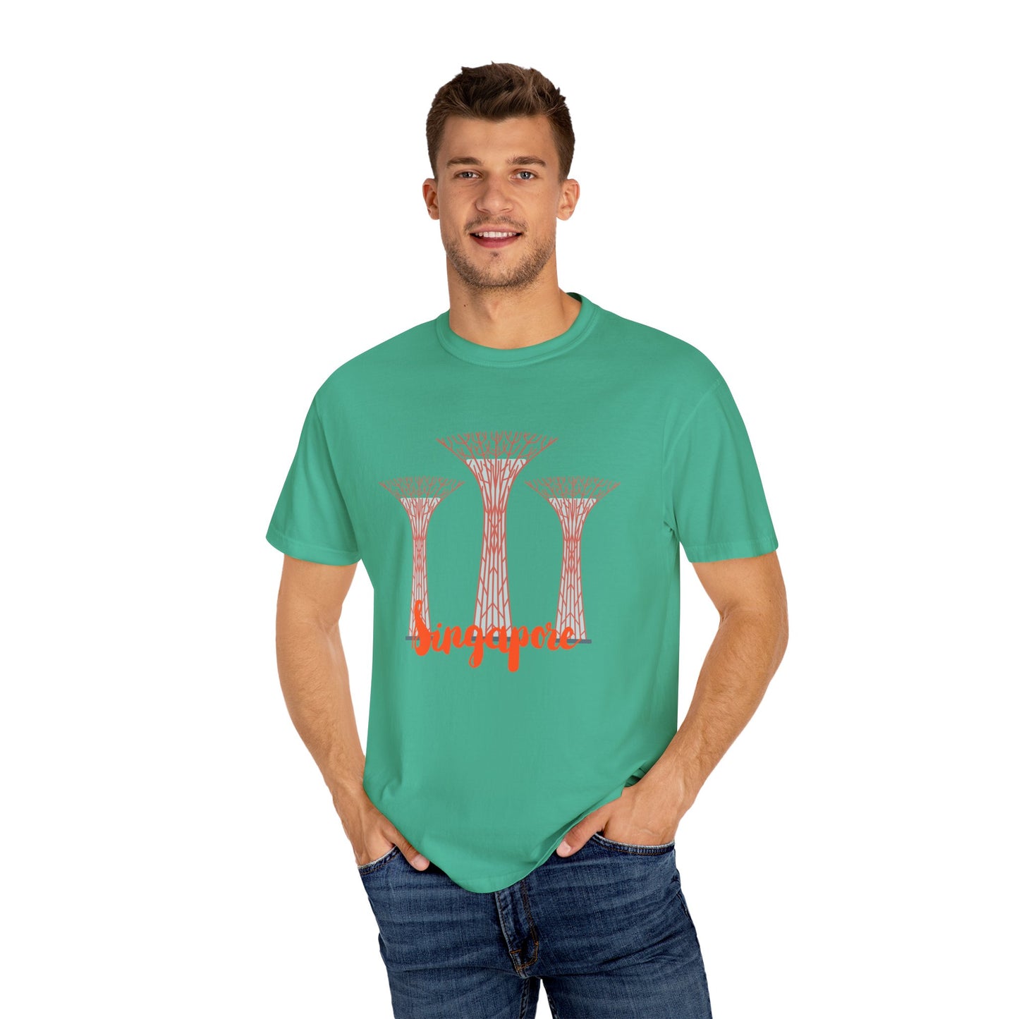 SingaporeT-Shirt - Casual Unisex Garment-Dyed Tee - 12085