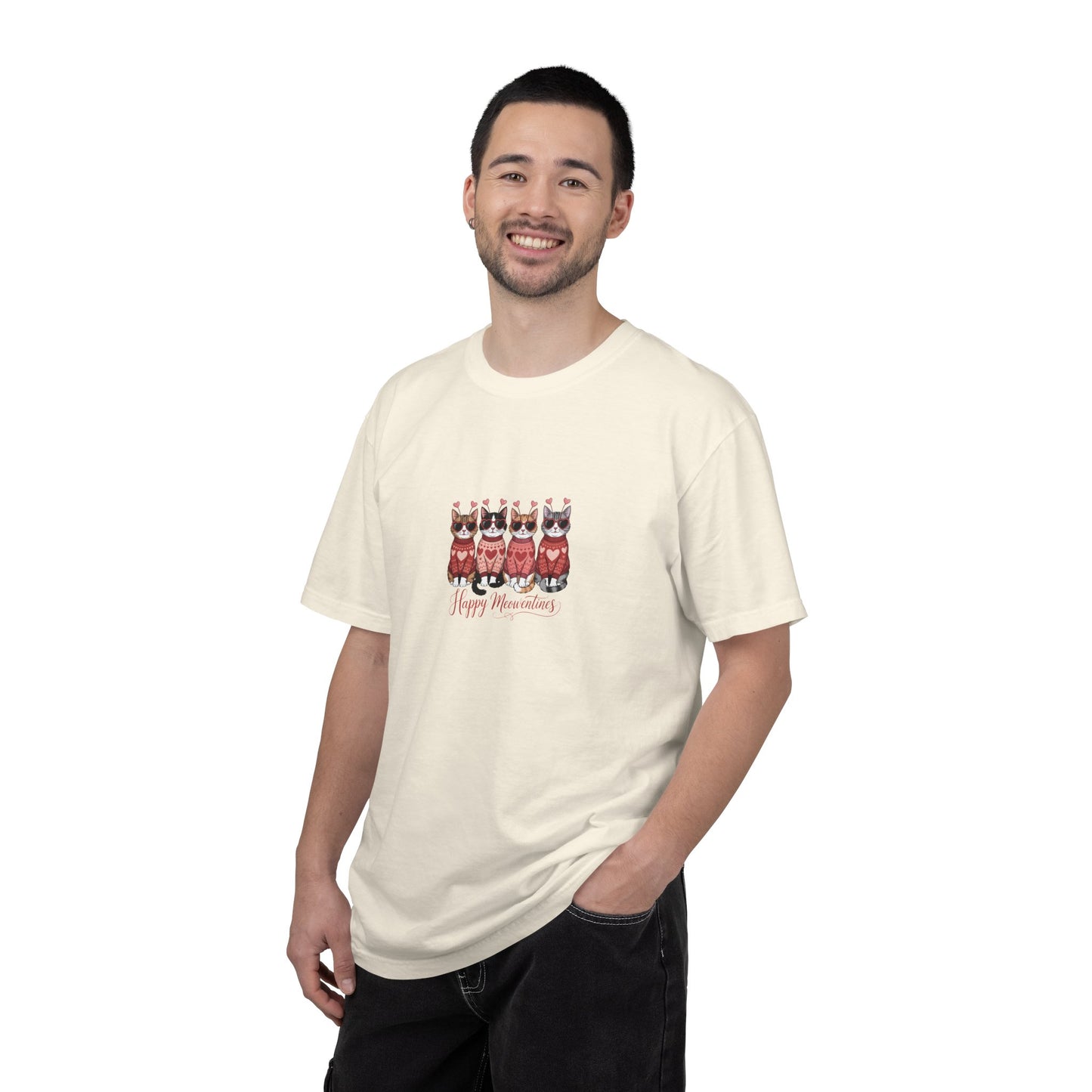 Happy Meowentine’s Cat T-Shirt – Valentine Gift for Cat Lovers - 14742