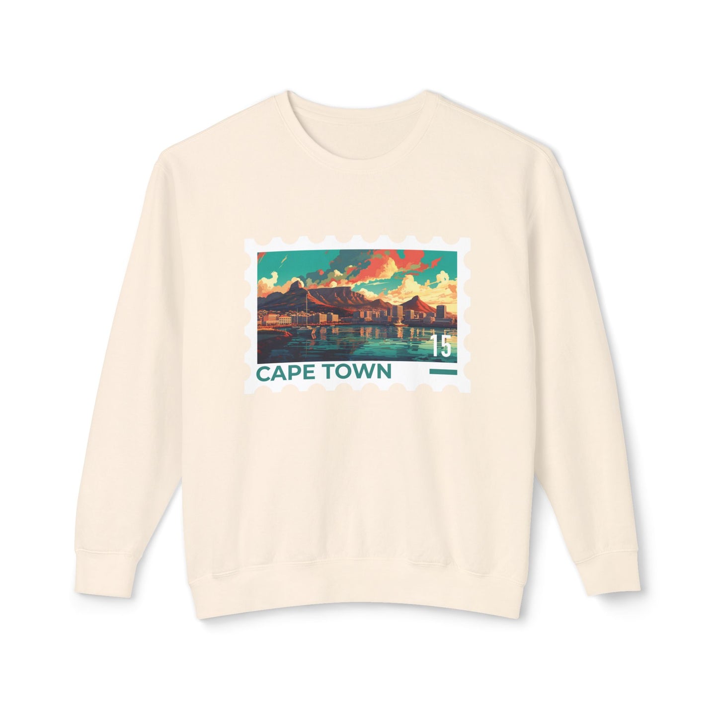 Cape Town Unisex Lightweight Crewneck Sweatshirt - Artistic Scenic Design - 12127