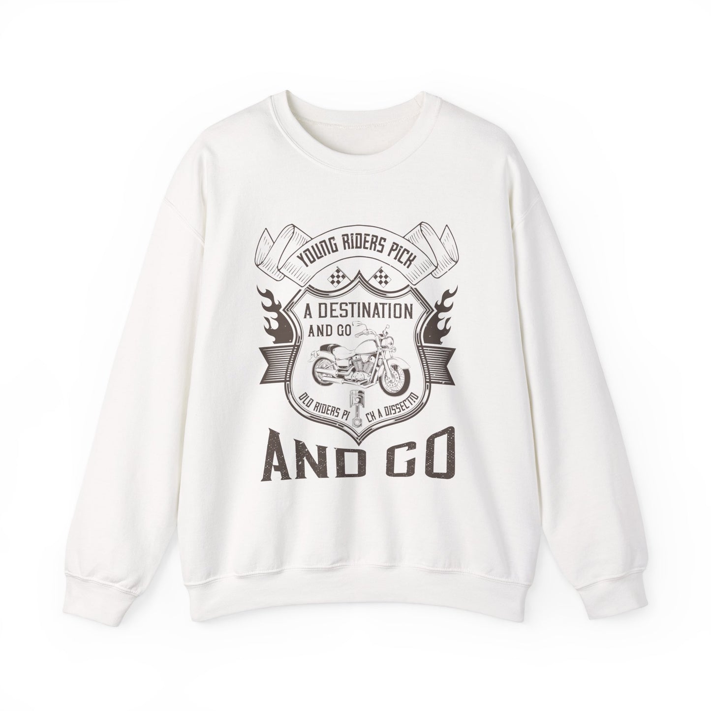 Young Riders Pick a Destination and Go, Old Riders Pick a Dissection and Go - Unisex Heavy Blend™ Crewneck Sweatshirt - 12328
