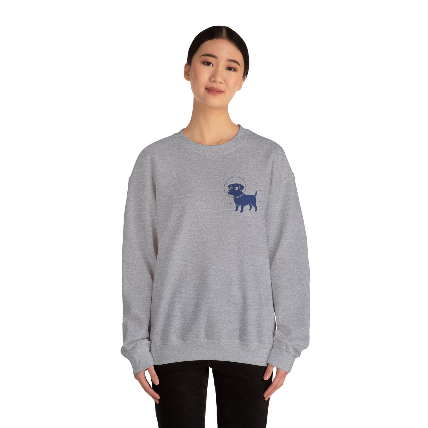 Dog in Space Crewneck Sweatshirt – Space Puppy Graphic Pullover - 14678