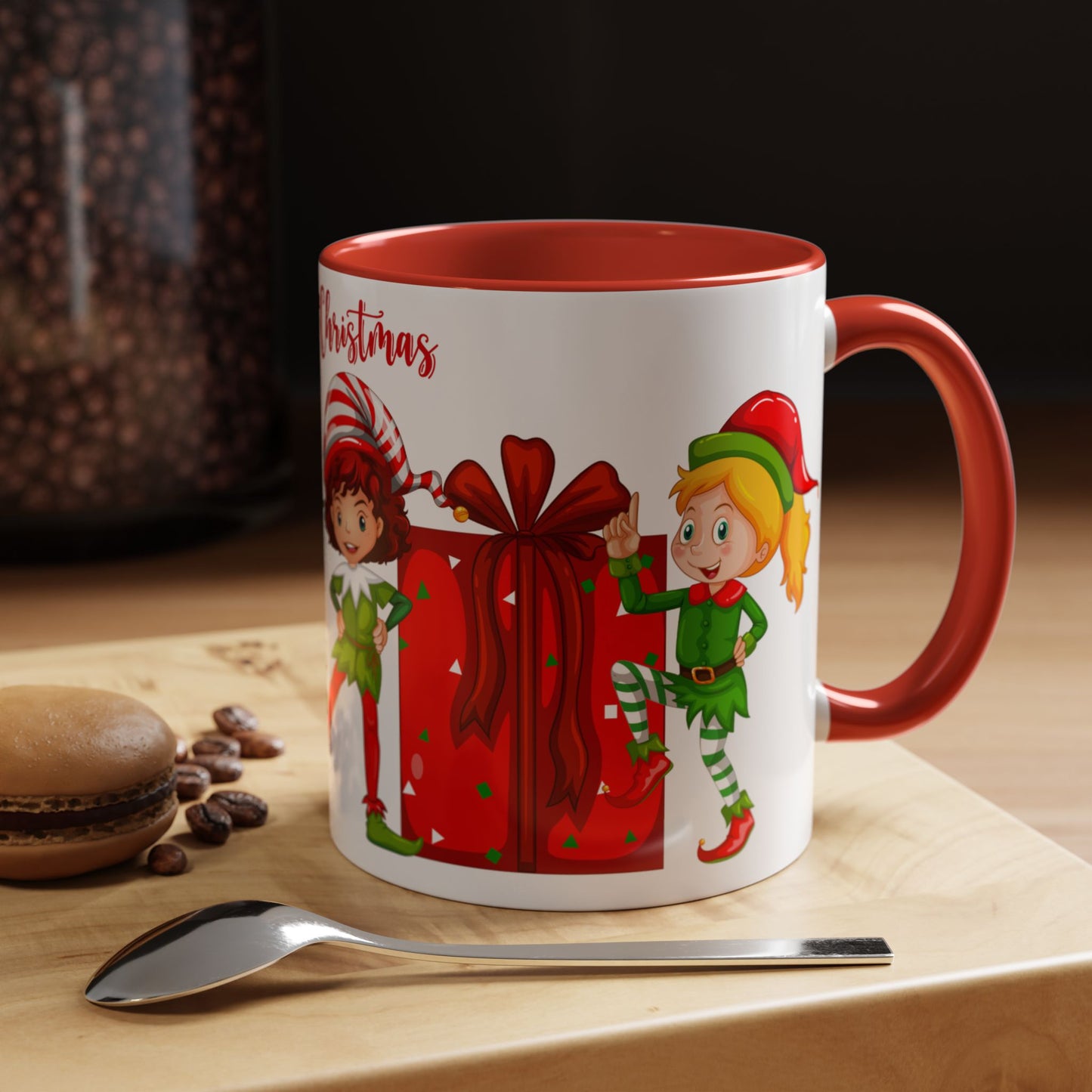 Elves, Merry Christmas - Accent Coffee Mug (11, 15oz) - 10360