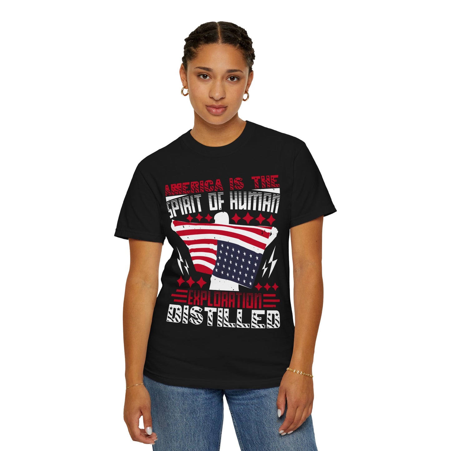 Patriotic Unisex T-Shirt - Spirit of Human Exploration, Independence Day Gift, July 4th Celebration Wear, American Pride Tee - 13792
