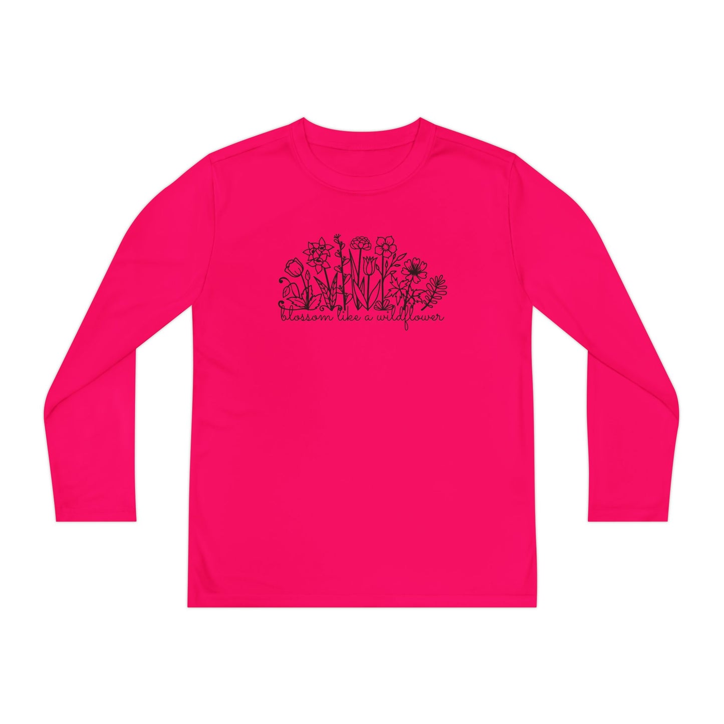 Blossom Like A Wildflower - Youth Long Sleeve Competitor Tee - 10104