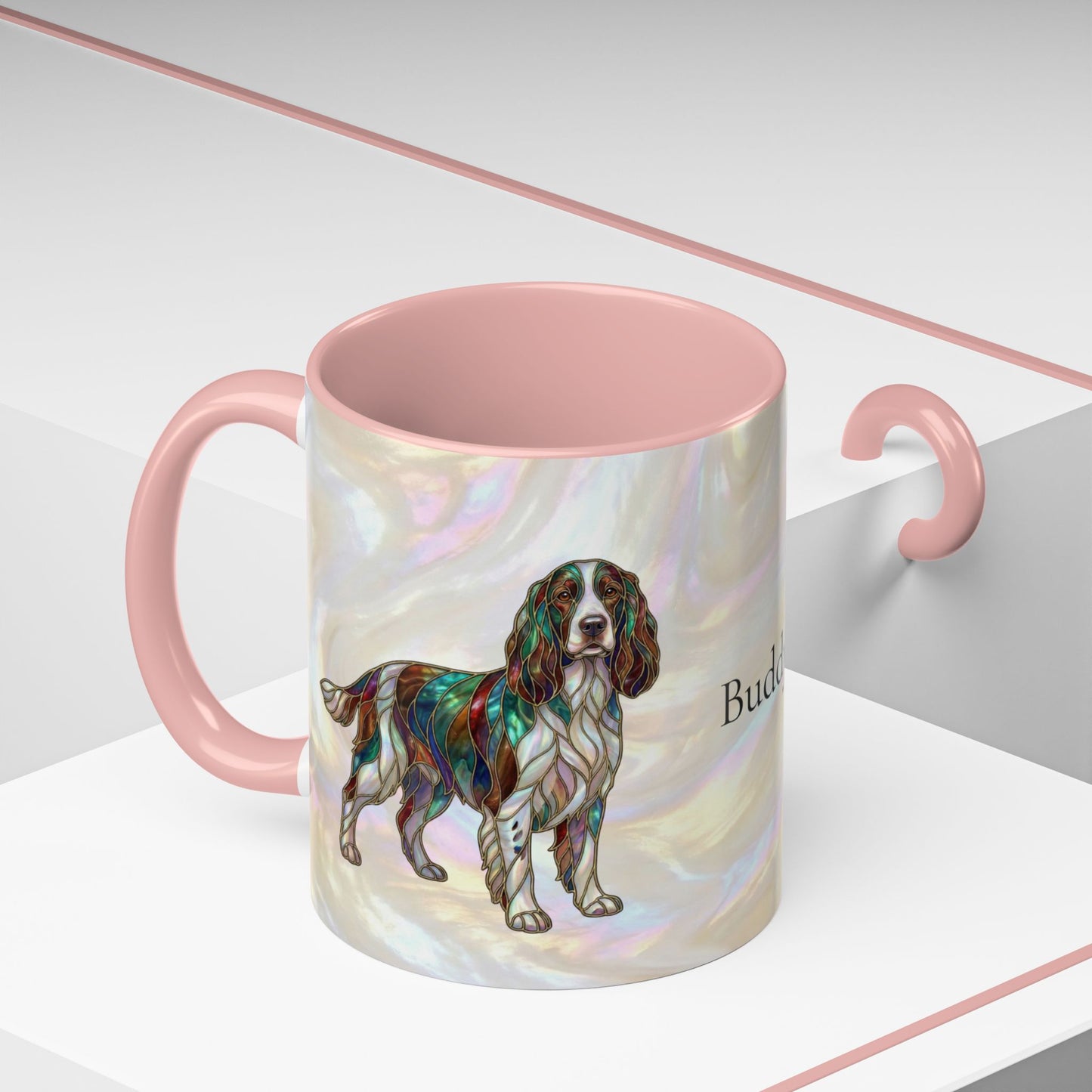 Springer Spaniel Accent Coffee Mug – Stained Glass Design 11/15oz - 14648
