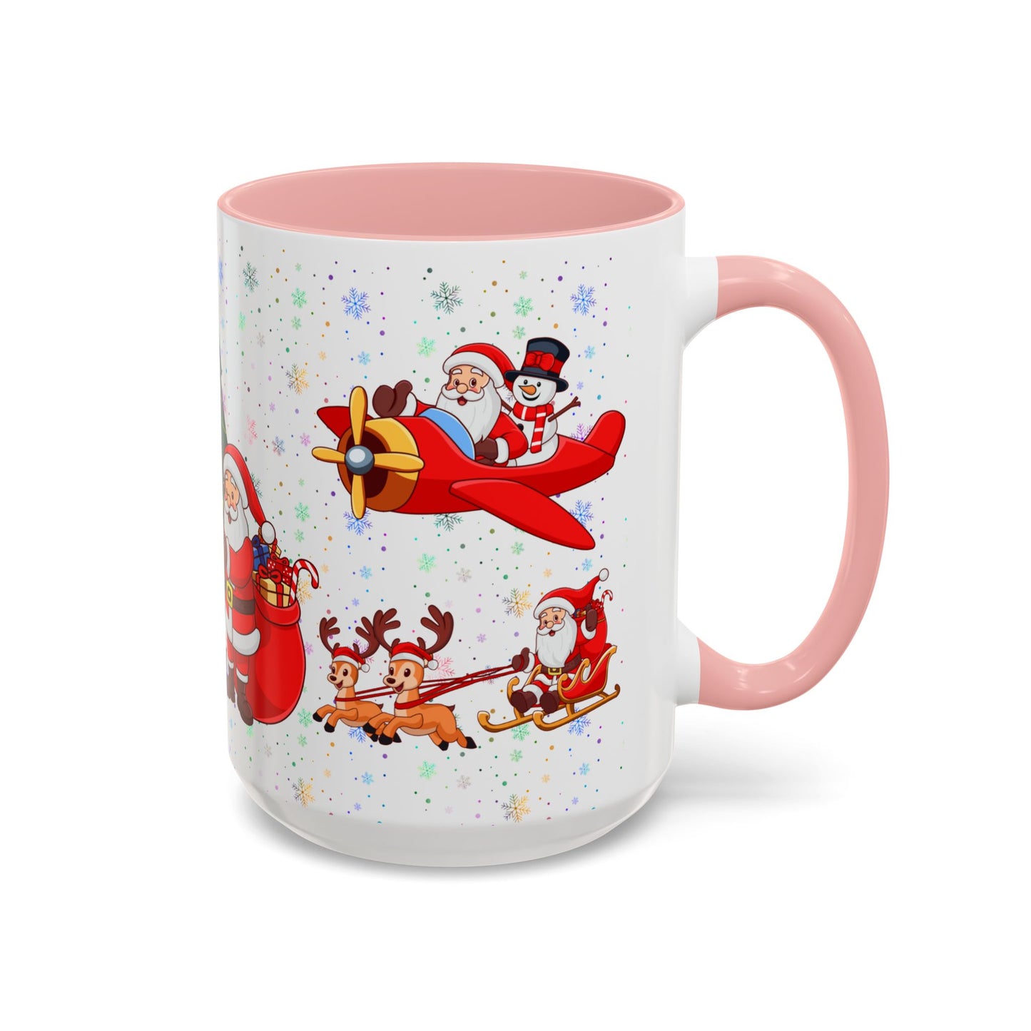 Christmas Party, Santa, Snowman & Reindeer - Accent Coffee Mug (11, 15oz) - 10429