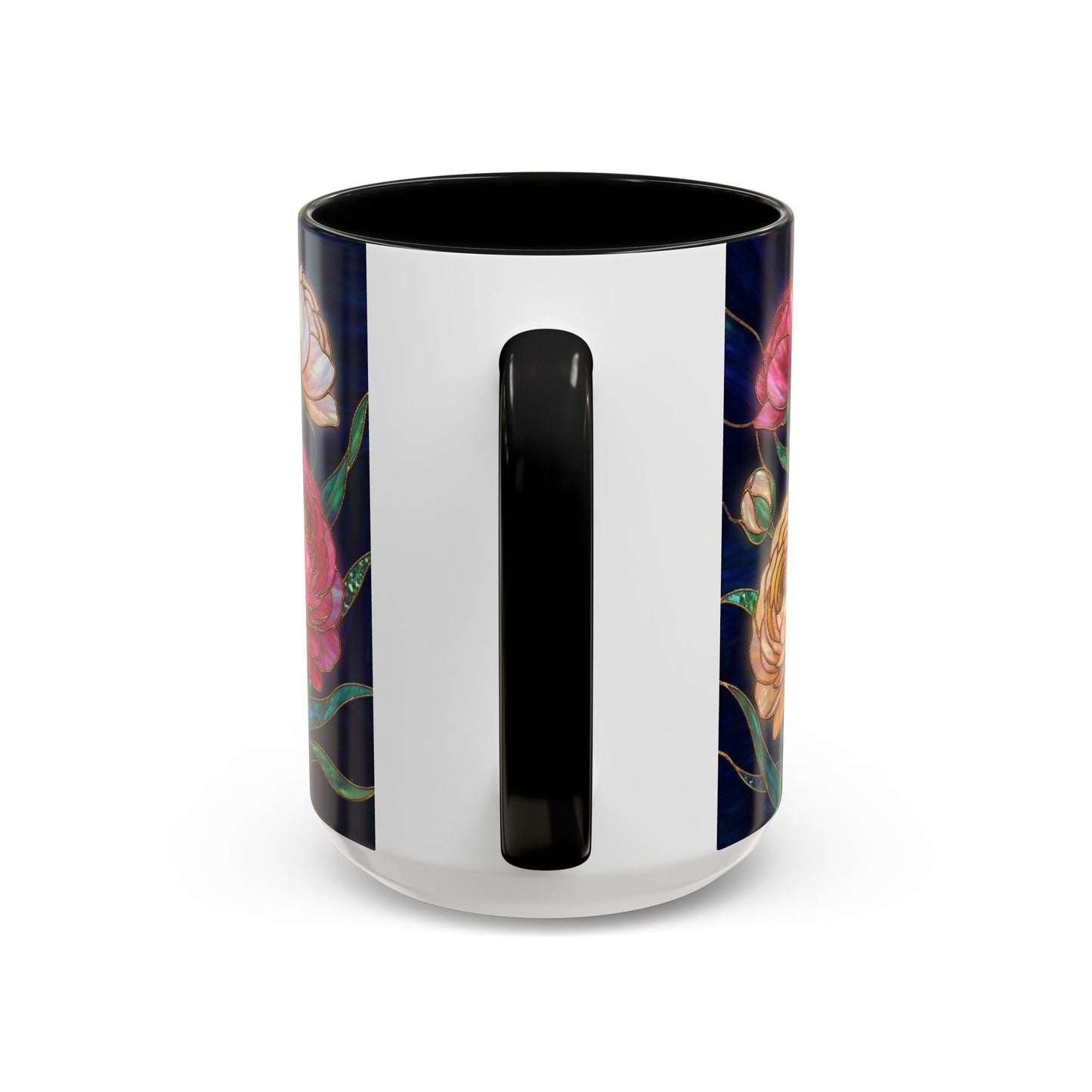 Ranunculus Floral Accent Coffee Mug — Stained Glass Design (11/15oz) - 14584