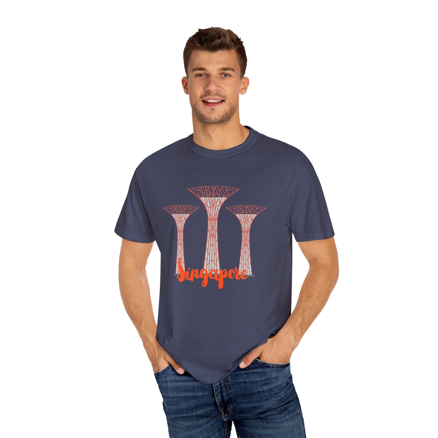 SingaporeT-Shirt - Casual Unisex Garment-Dyed Tee - 12085