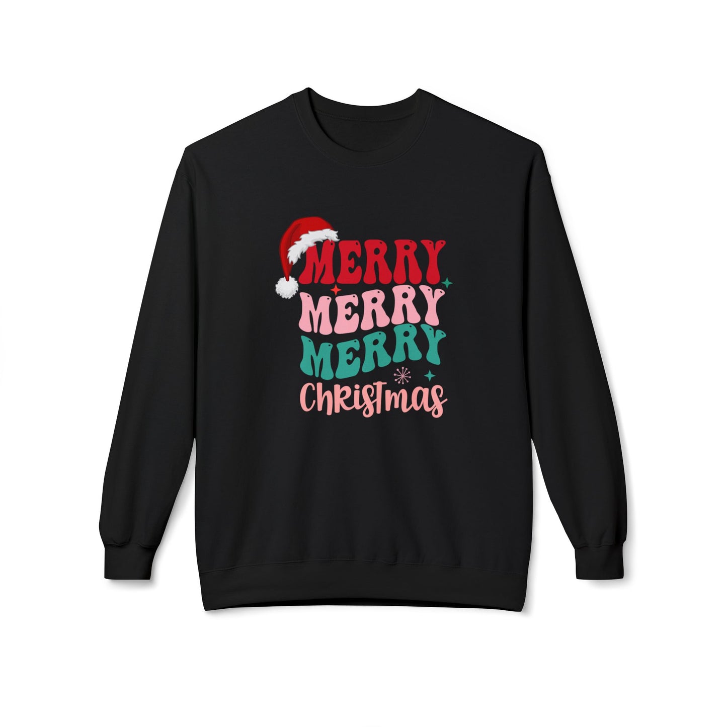 Merry, Merry, Merry Christmas - Unisex Midweight Softstyle Fleece Crewneck Sweatshirt - 10471