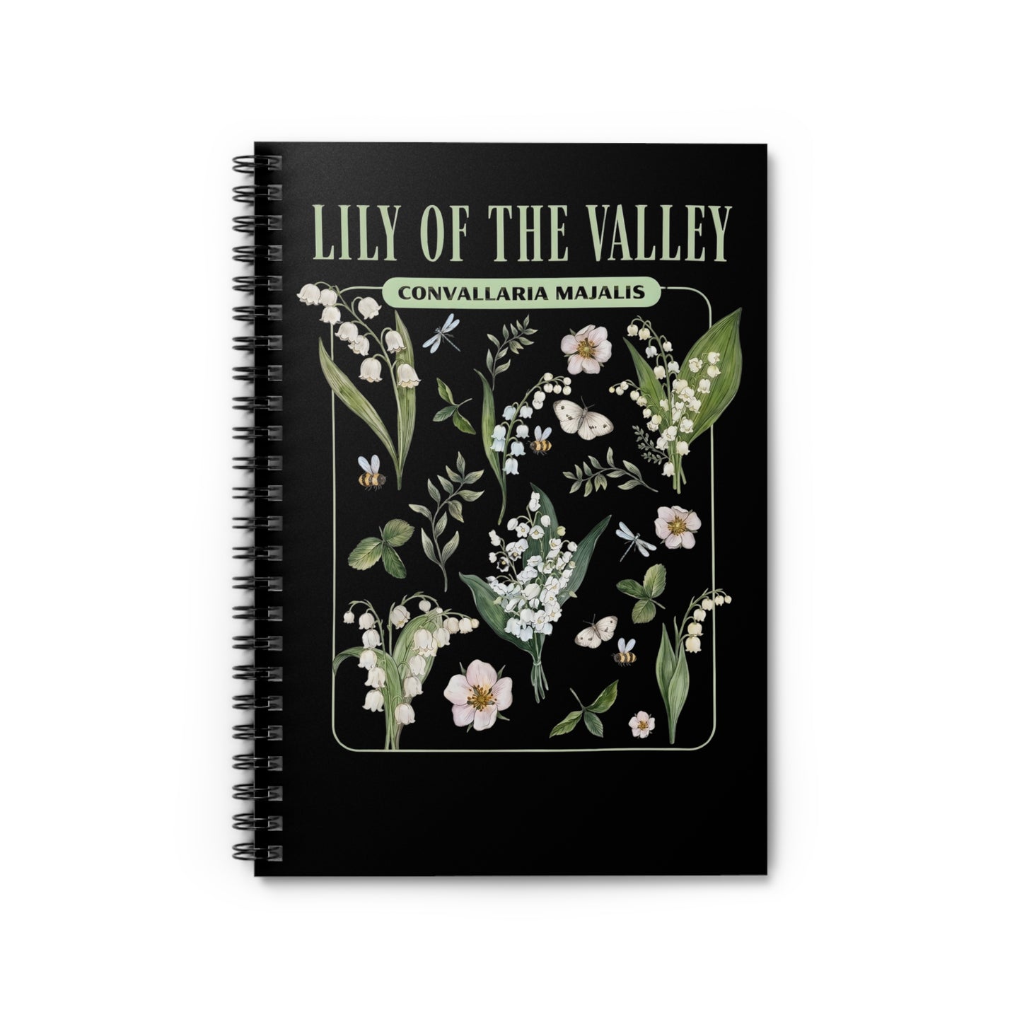 Lily of the Valley Spiral Notebook – Botanical Floral Ruled Journal Gift for Her - 14888