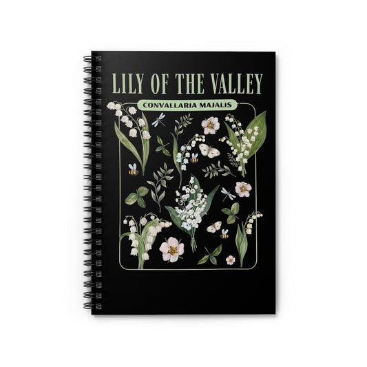 Lily of the Valley Spiral Notebook – Botanical Floral Ruled Journal Gift for Her - 14888