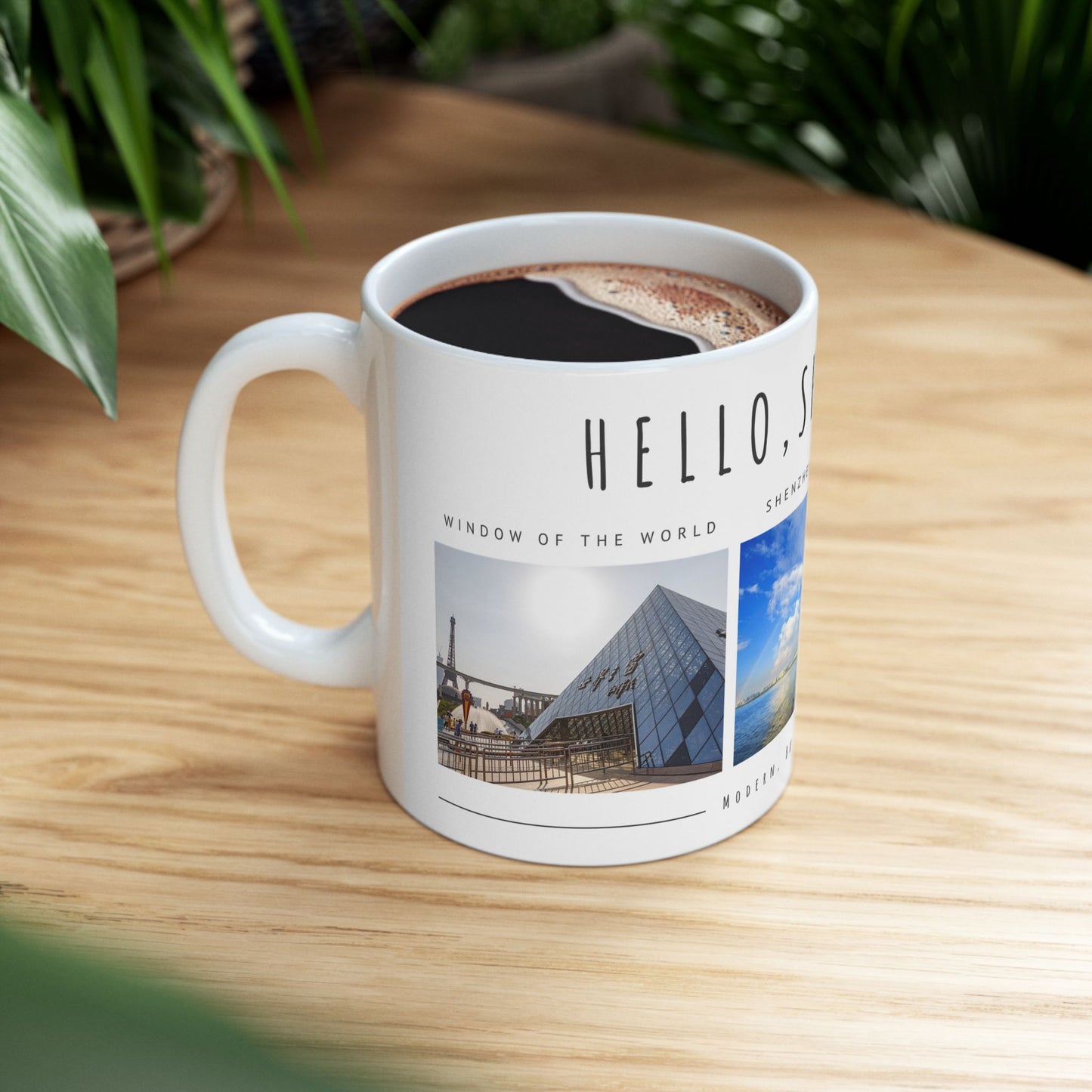Hello, Shenzhen! Ceramic Mug - 11oz & 15oz - Modern & Bustling Design - 12103