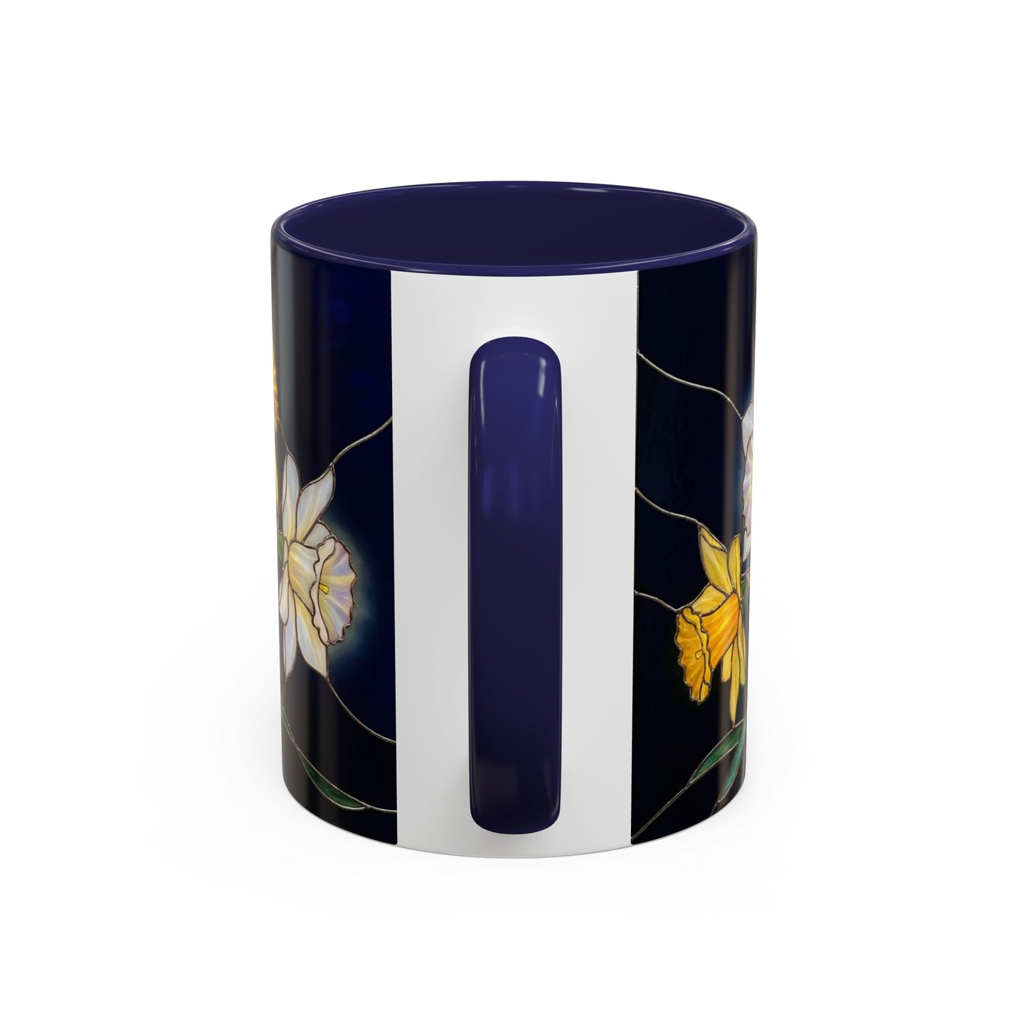 Daffodil Garden Accent Coffee Mug — Stained Glass Design (11/15oz) - 14542