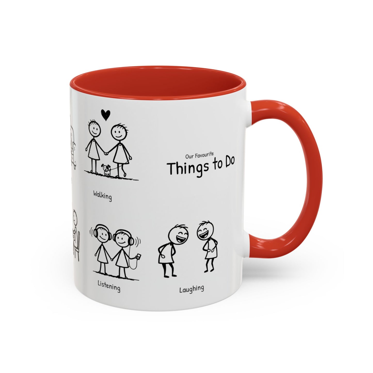 Our Favorite Things to Do Valentine’s Mug – Cozy Couples Illustrated Accent Coffee Mug - 14705