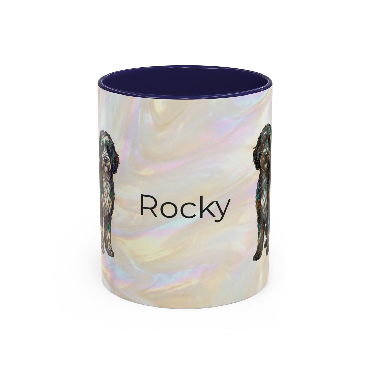 Portuguese Water Dog Accent Coffee Mug — Stained Glass Design (11/15oz) - 14655