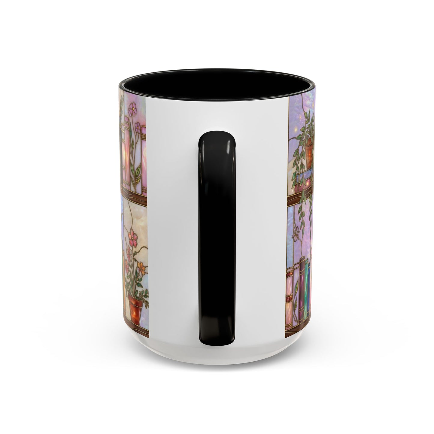 Magic Book Shelf Accent Coffee Mug — Stained Glass Design (11/15 oz) - 14529