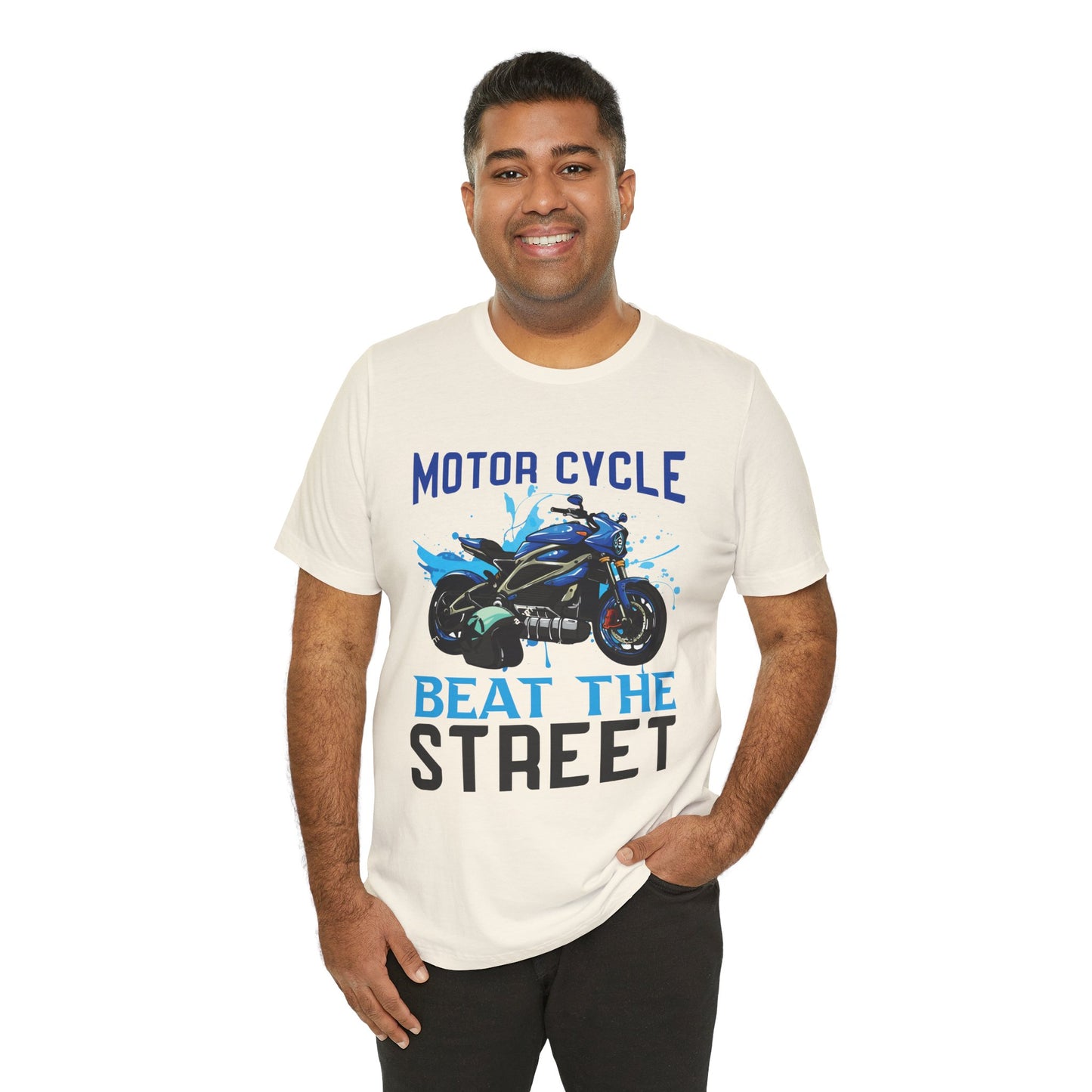 Motorcycle, Beat The Street - Unisex Jersey Short Sleeve Tee - 13596