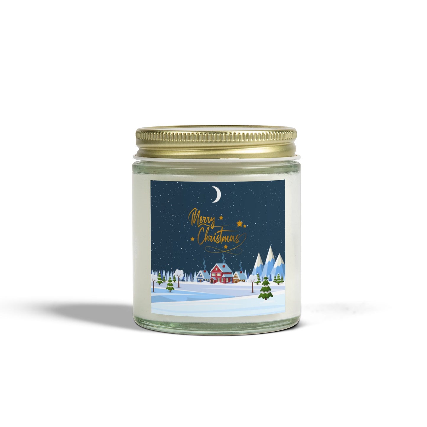 Merry Christmas - Scented Candles, Coconut Apricot Wax (4oz, 9oz) - 10235