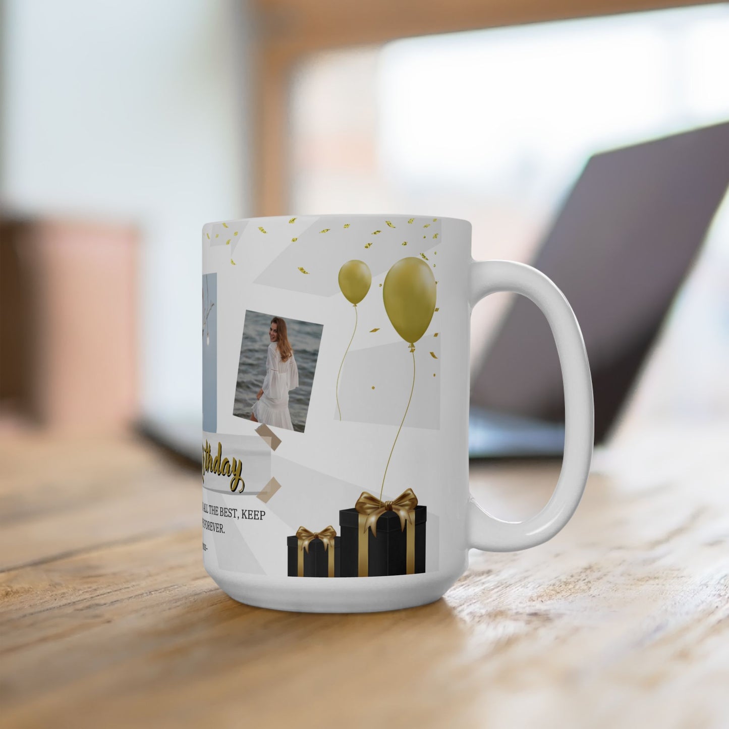 Happy Birthday Ceramic Mug - Personalized Gift for Friends, Family, Coffee Lovers, Celebrations - 13986