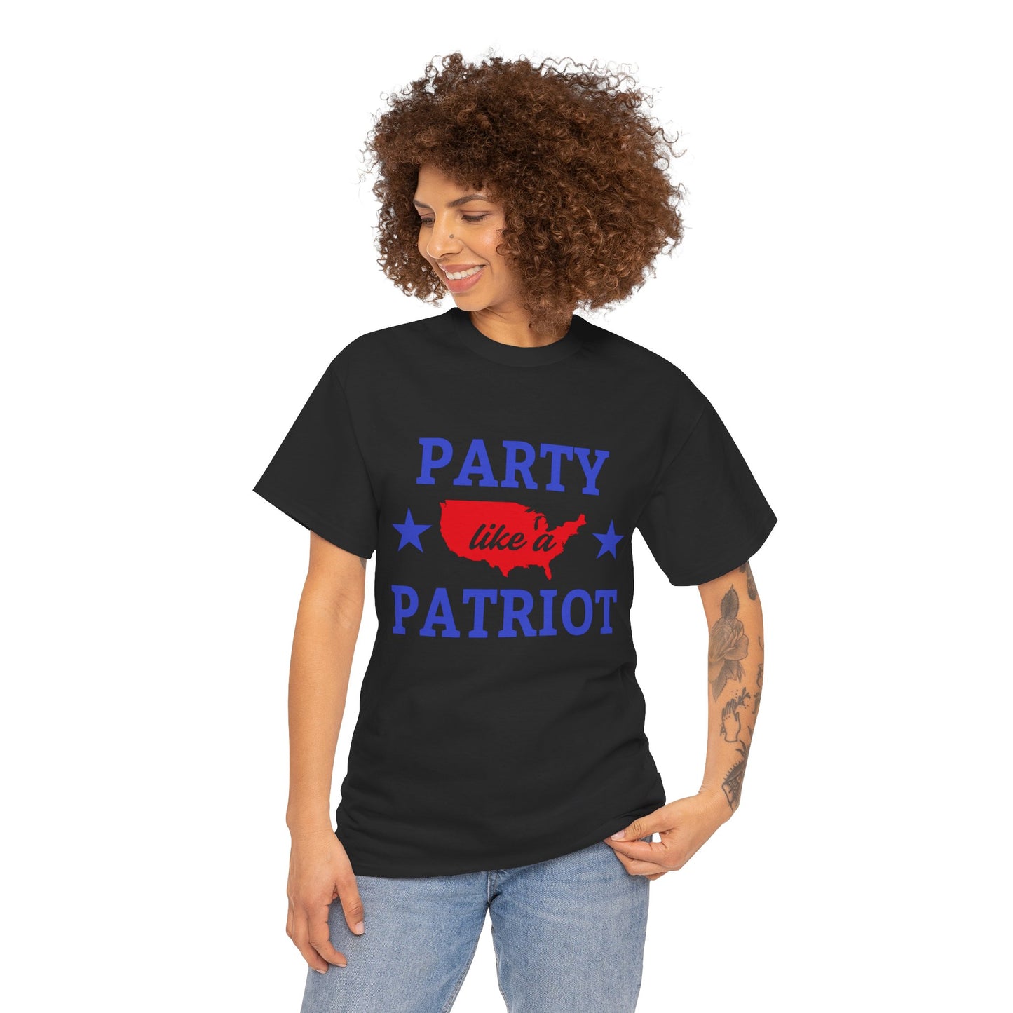 Patriotic Party Tee - Celebrate Independence, Fun Gatherings, BBQs, Gift for Patriots, Unisex Heavy Cotton T-shirt - 13732