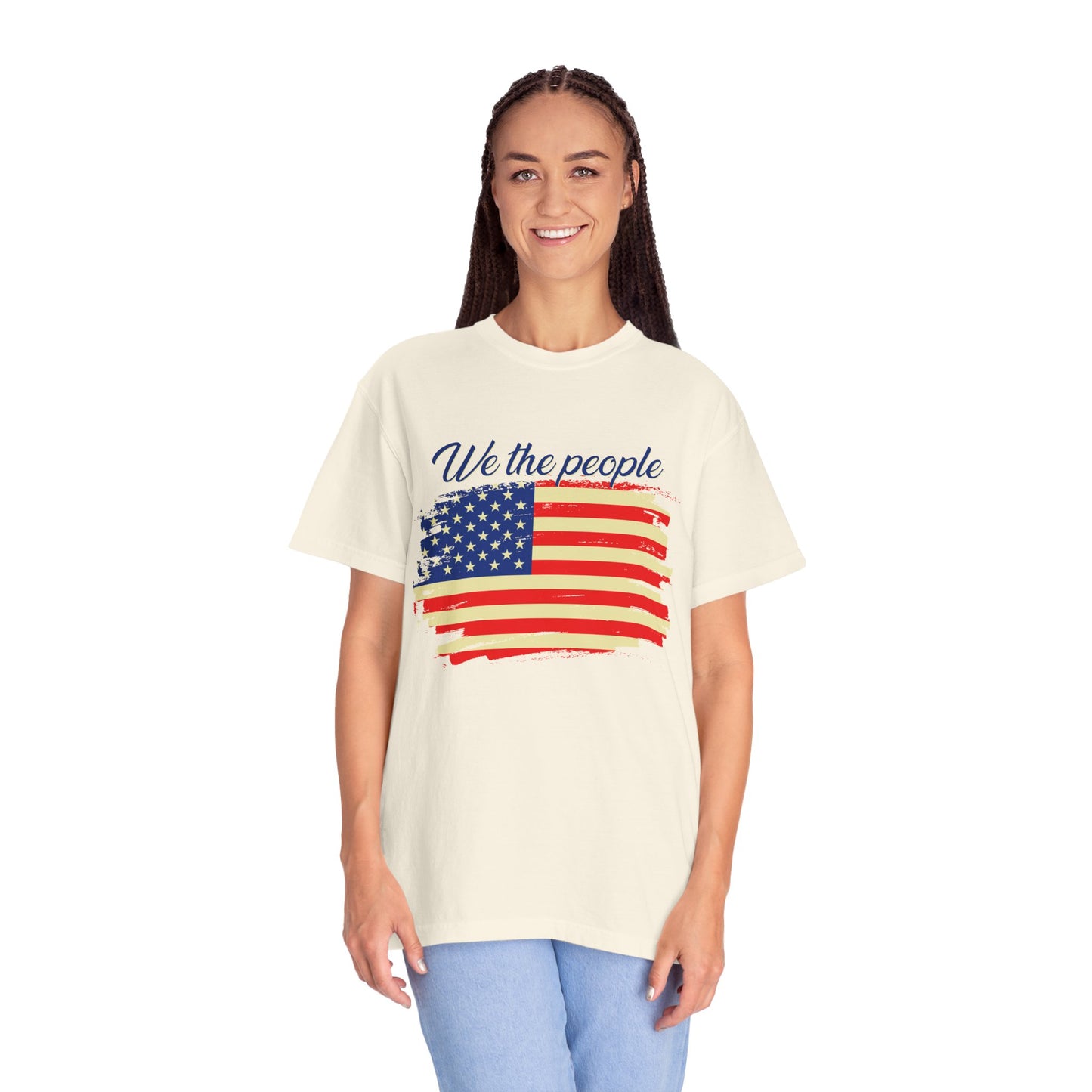 Patriotic Garment-Dyed T-Shirt - We the People, Independence Day Gift, Casual Wear, Constitution Day, Freedom Apparel - 13691