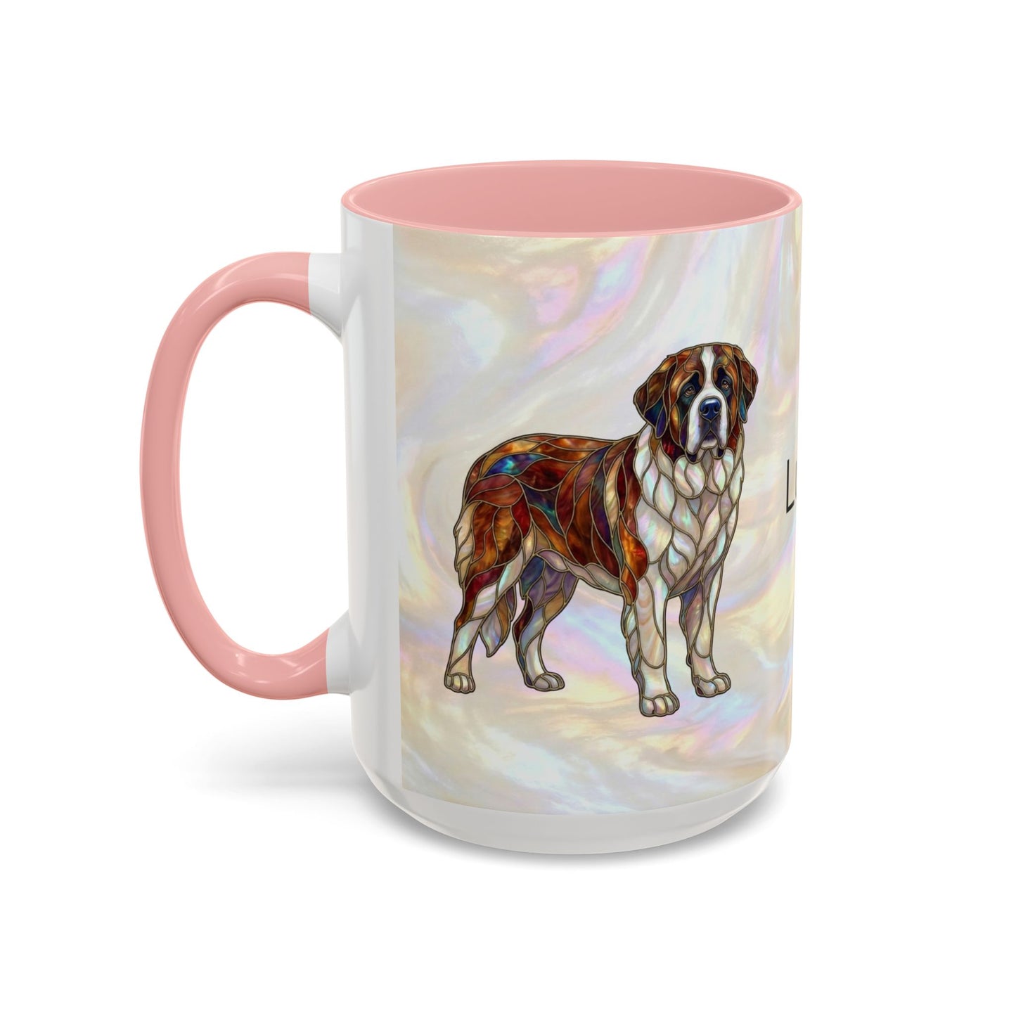 Saint Bernard Accent Coffee Mug — Stained Glass Design (11/15oz) - 14641