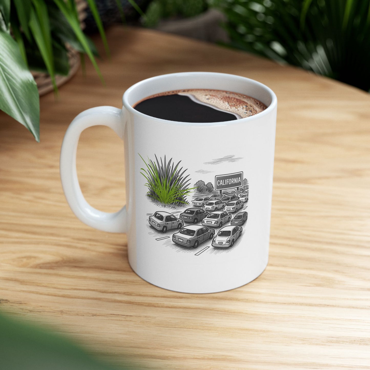 "California: Where the grass is always greener… and the traffic is always slower." Ceramic Mug - 11oz & 15oz - 12744