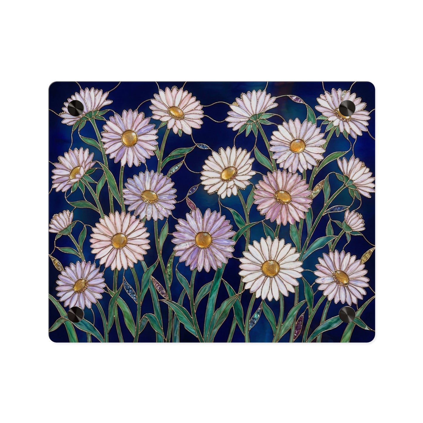 Aster Field Acrylic Wall Art Panel — Floral Home Décor - 14607