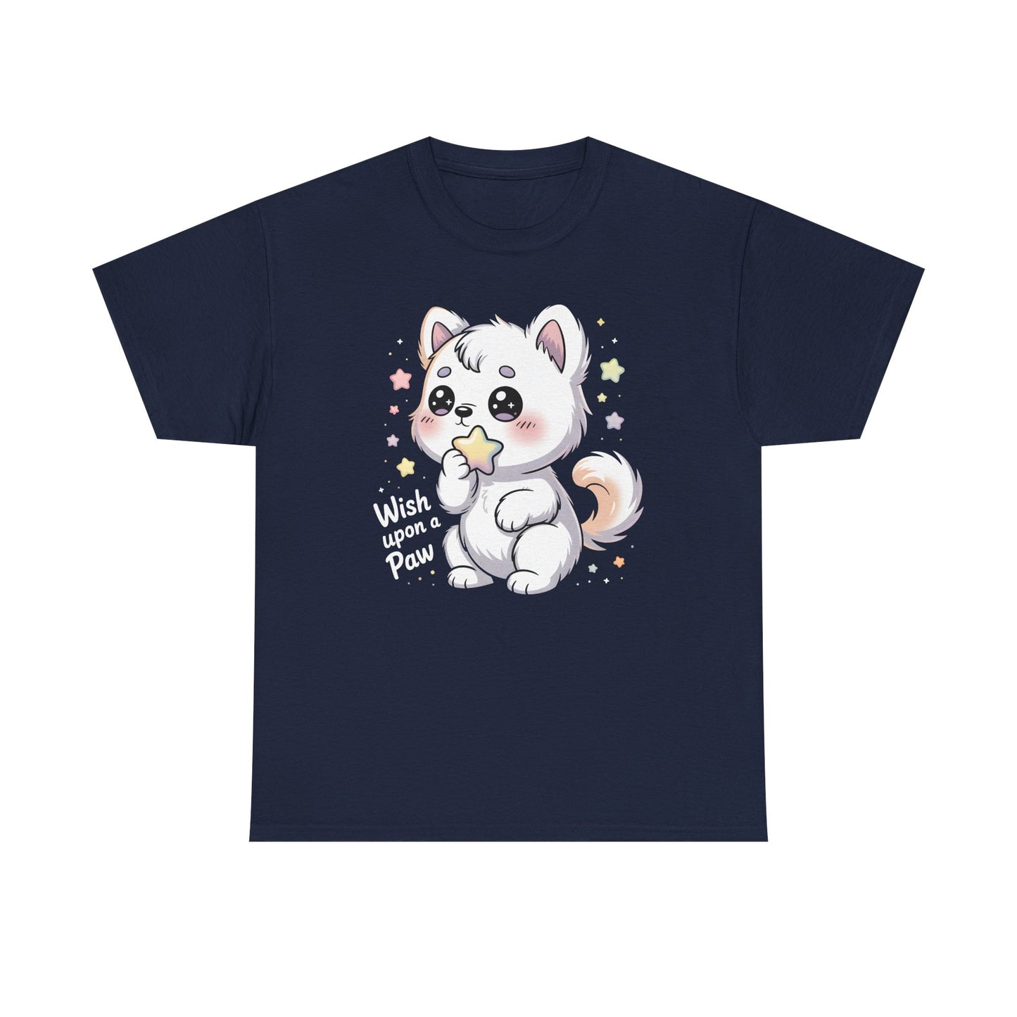 Cute Kitten T-Shirt – “Wish Upon a Paw” Kawaii Cat Tee Gift - 14851