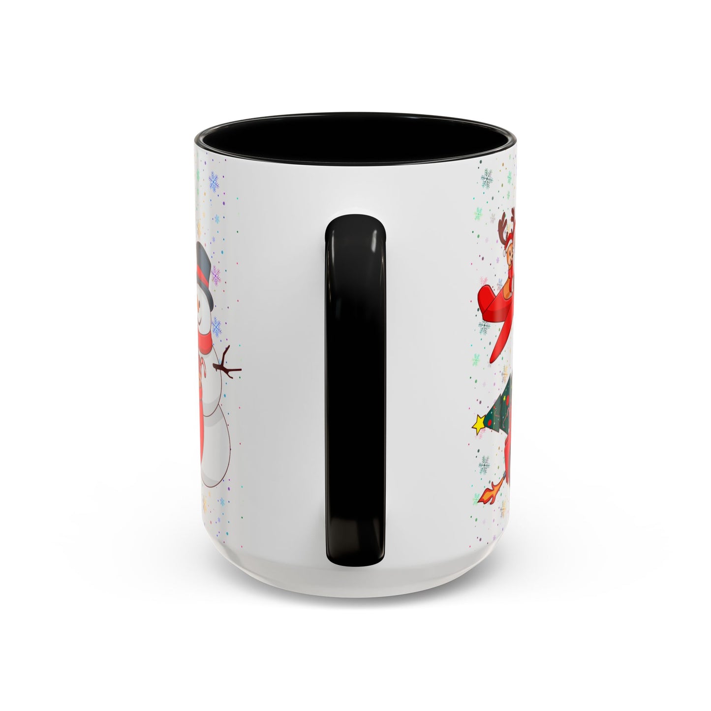 Christmas Party, Santa, Snowman, Reindeer - Accent Coffee Mug (11, 15oz) - 10426