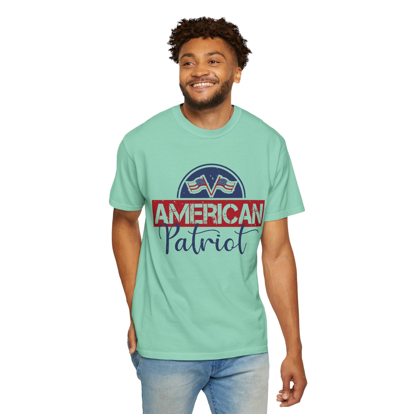 American Patriot Garment-Dyed T-Shirt, USA Pride Tee, 4th of July Shirt, Americana Apparel, Unisex Casual Wear - 13813