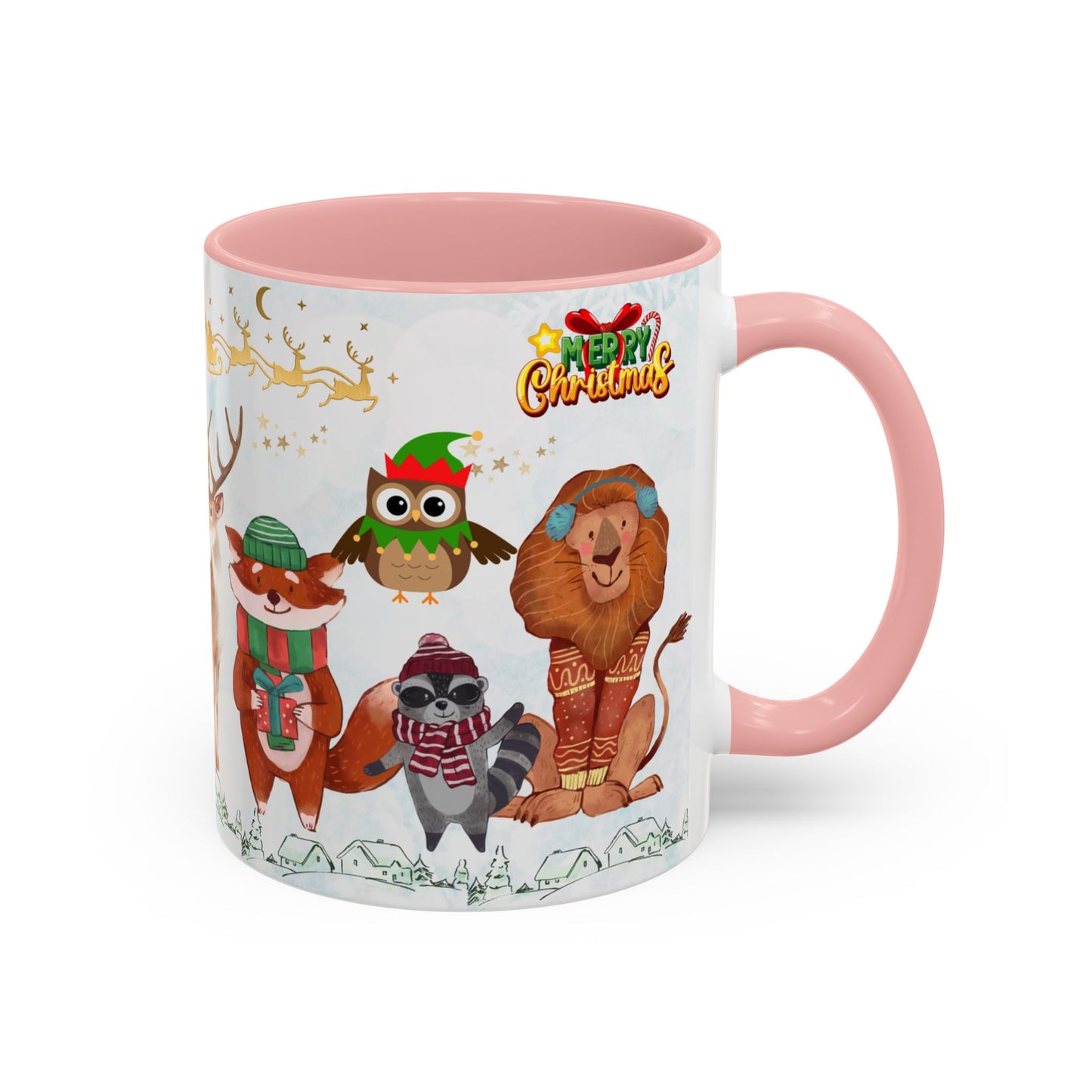 Merry Christmas, Animals - Accent Coffee Mug (11, 15oz)