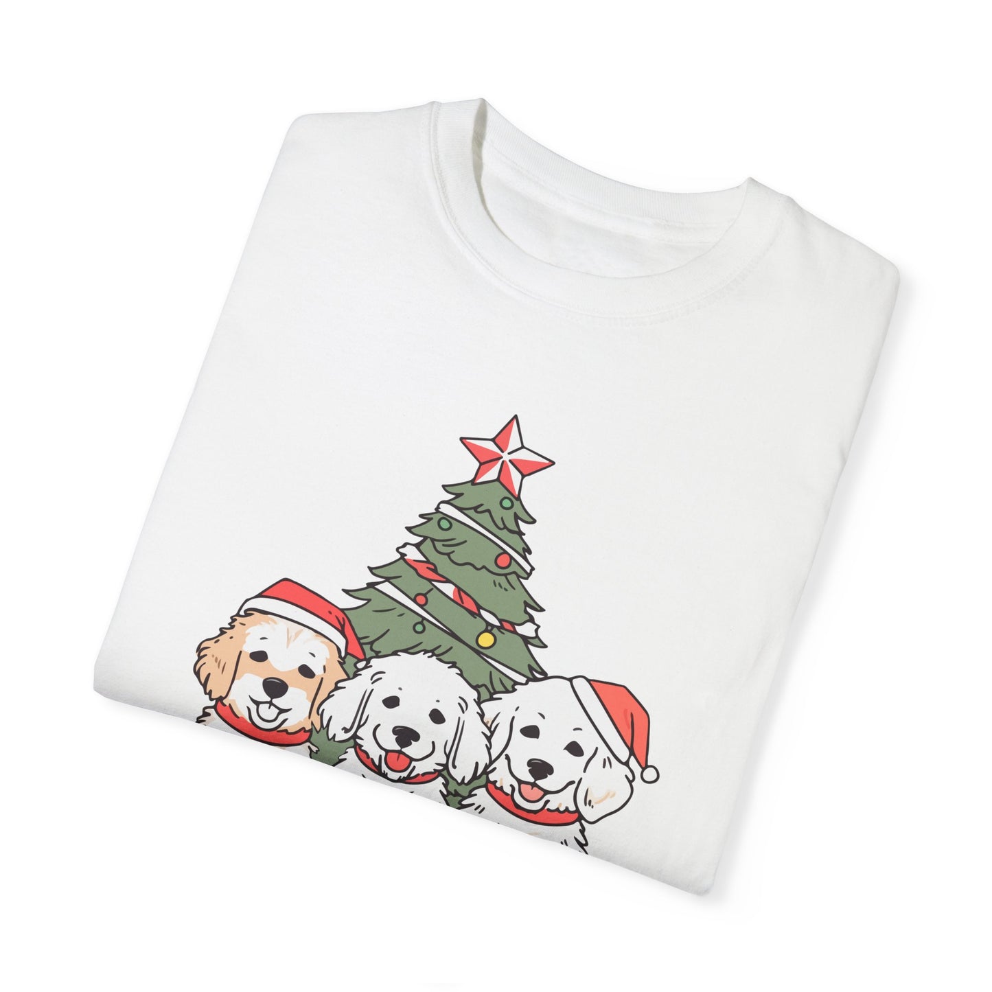 Puppies, Merry Christmas - Unisex Garment-Dyed T-shirt - 10280