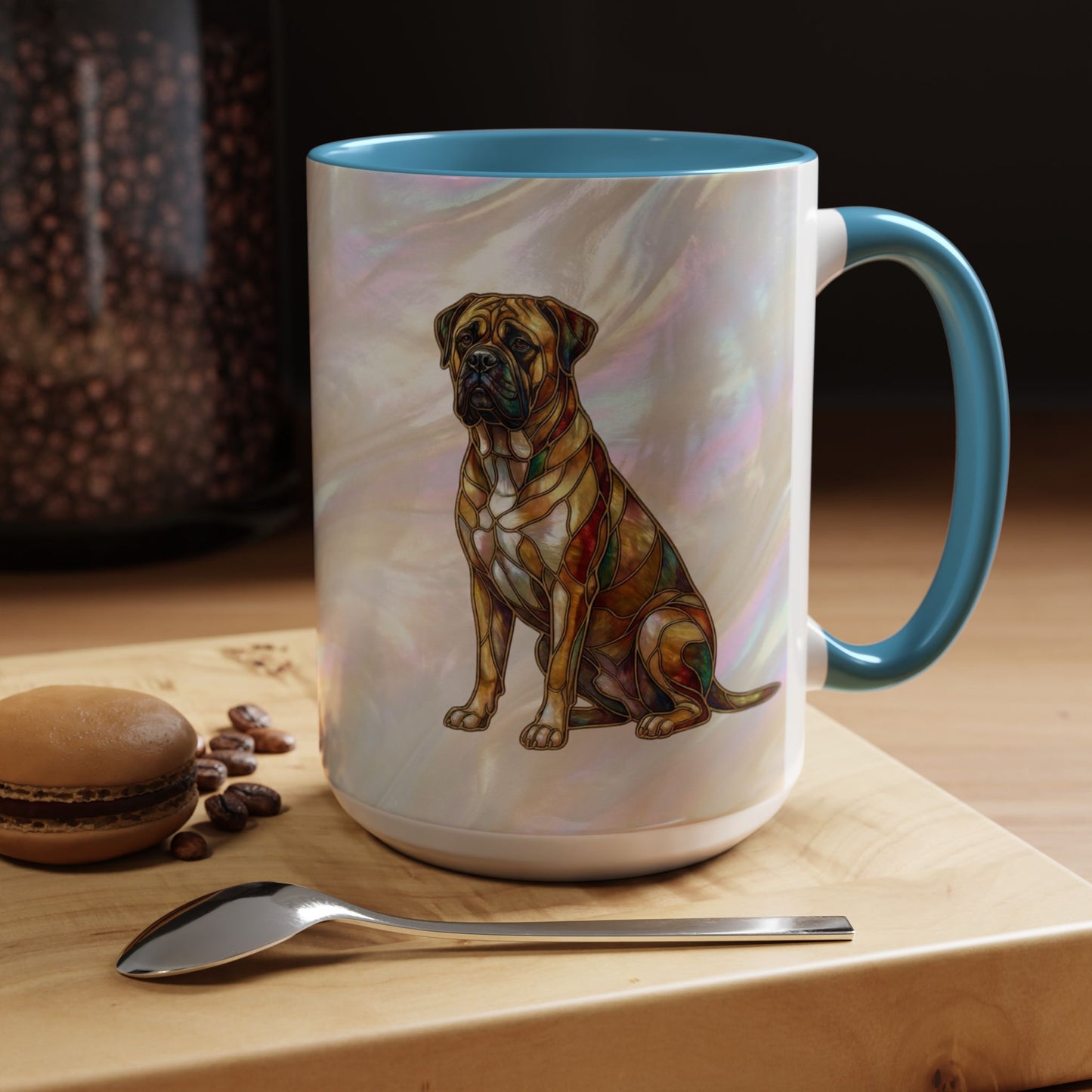 Bull Mastiff Accent Coffee Mug -Stained Glass Style (11/15oz) 14622