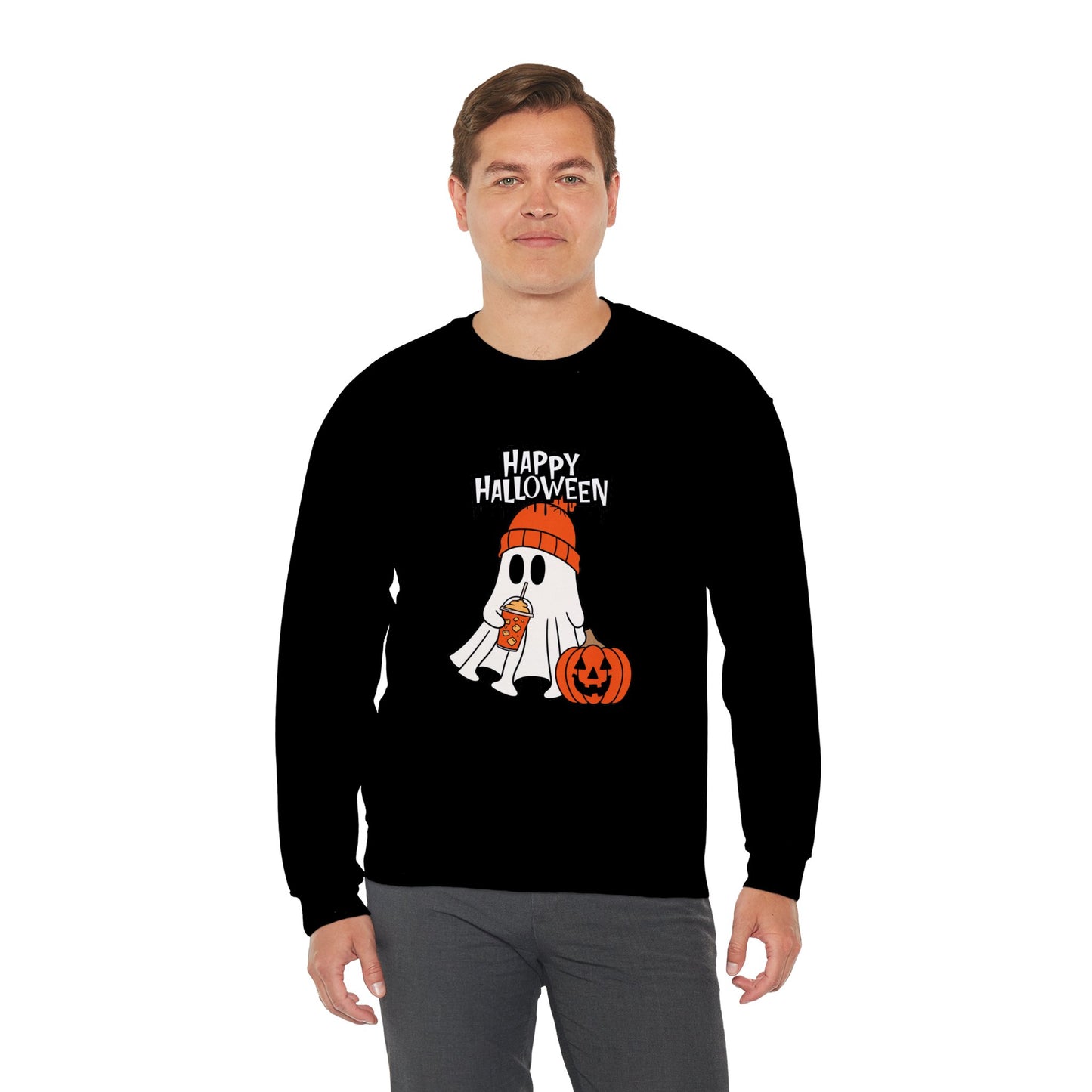 Happy Halloween, Ghost - Unisex Heavy Blend™ Crewneck Sweatshirt