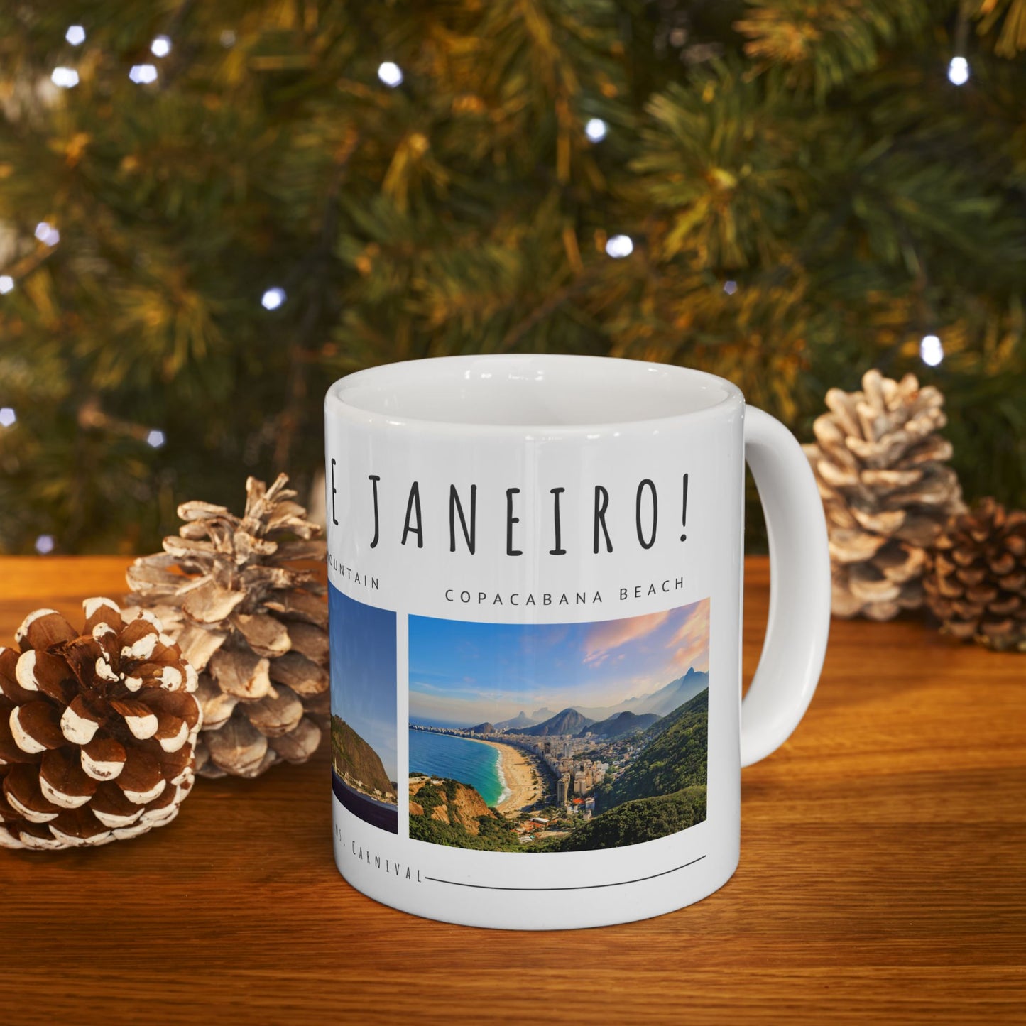 Hello Rio de Janeiro, Ceramic Mug - Explore Iconic Landmarks, Perfect Gift for Travelers & Adventurers - 12010